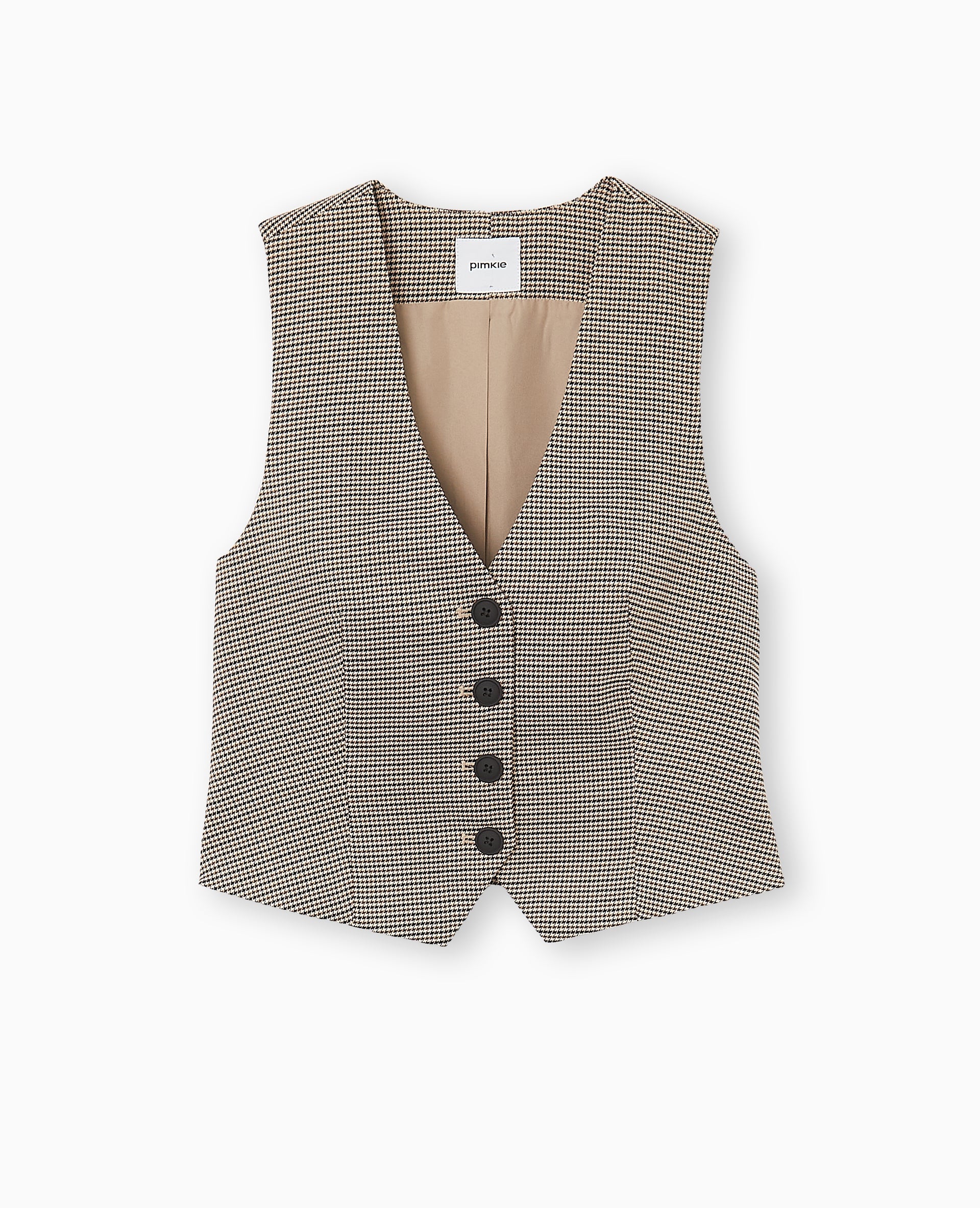 Gilet de barman motif pied-de-poule