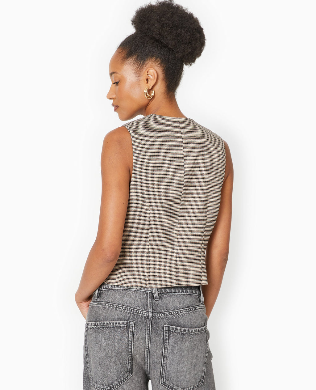 Gilet de barman motif pied-de-poule