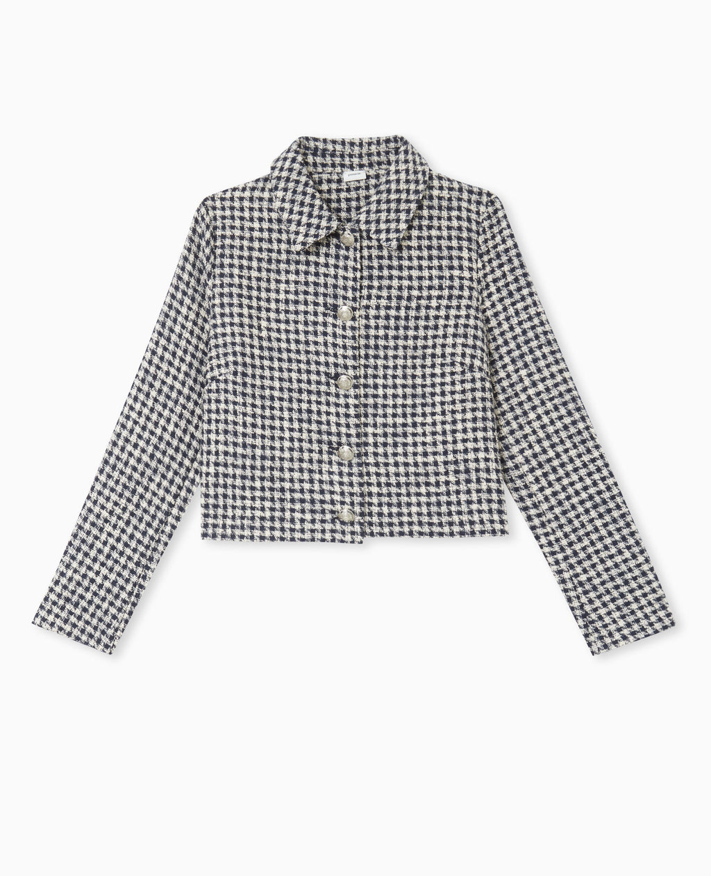 Veste courte boutonnée en tweed
