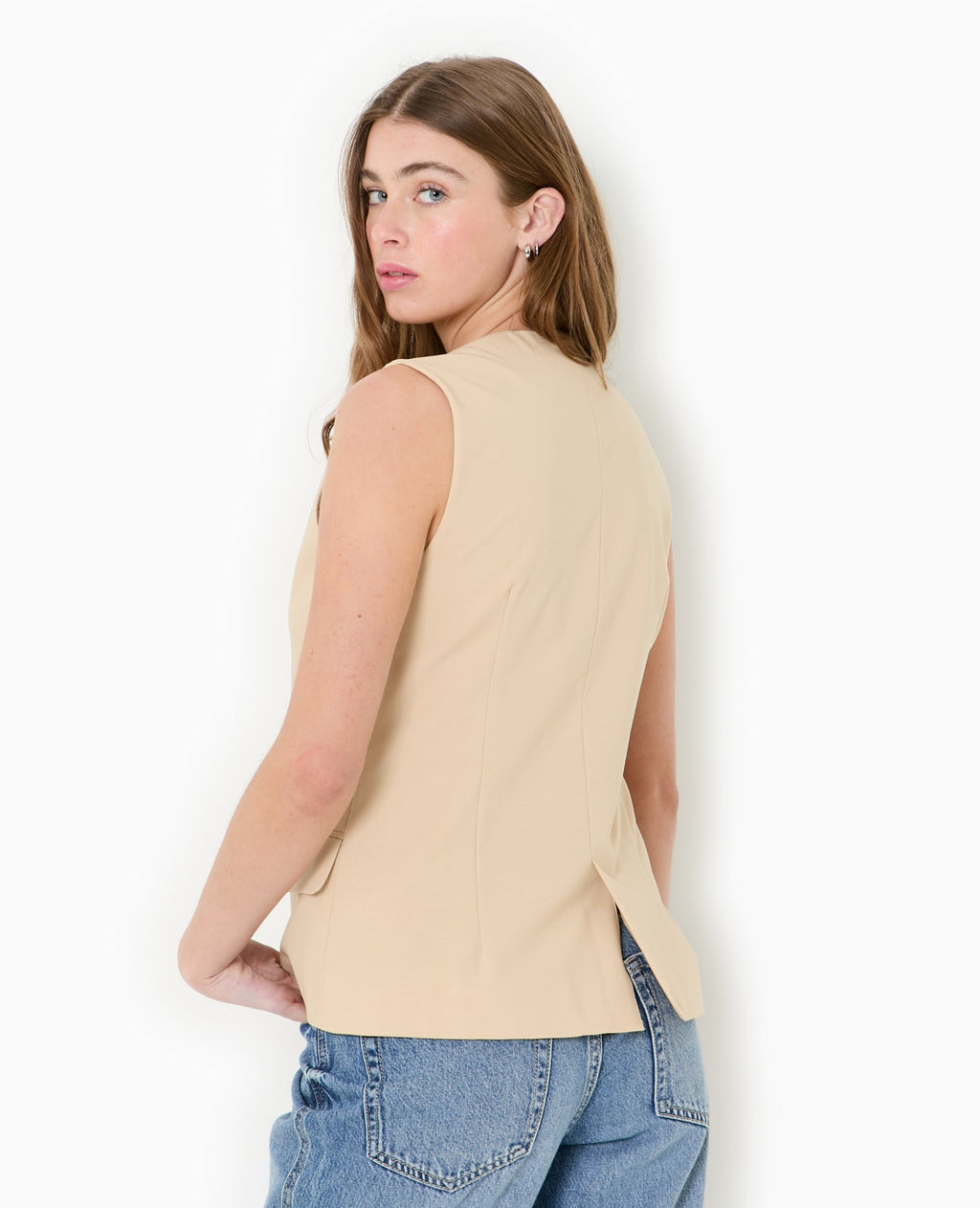 Veste blazer sans manches esprit gilet de barman