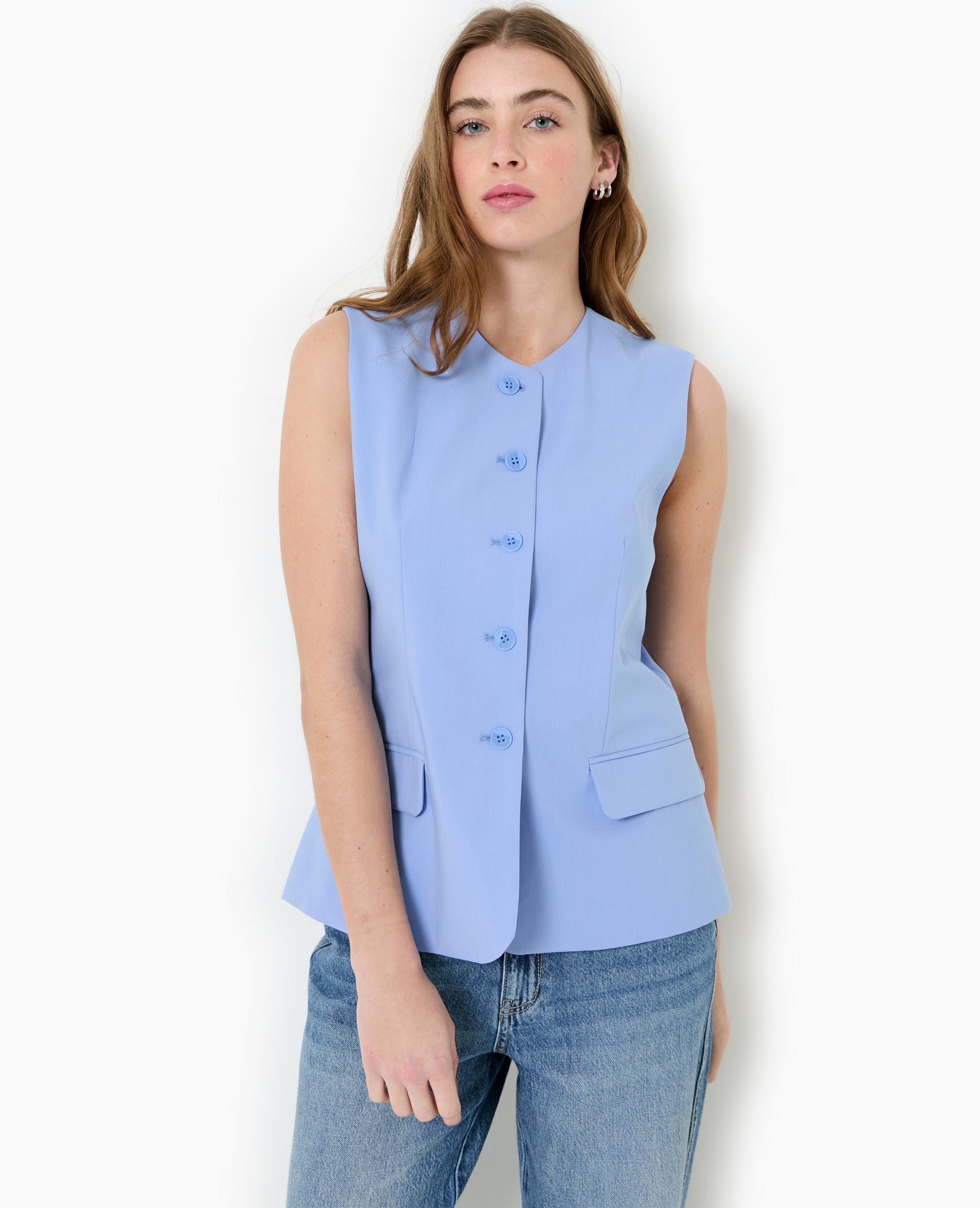 Veste blazer sans manches esprit gilet de barman