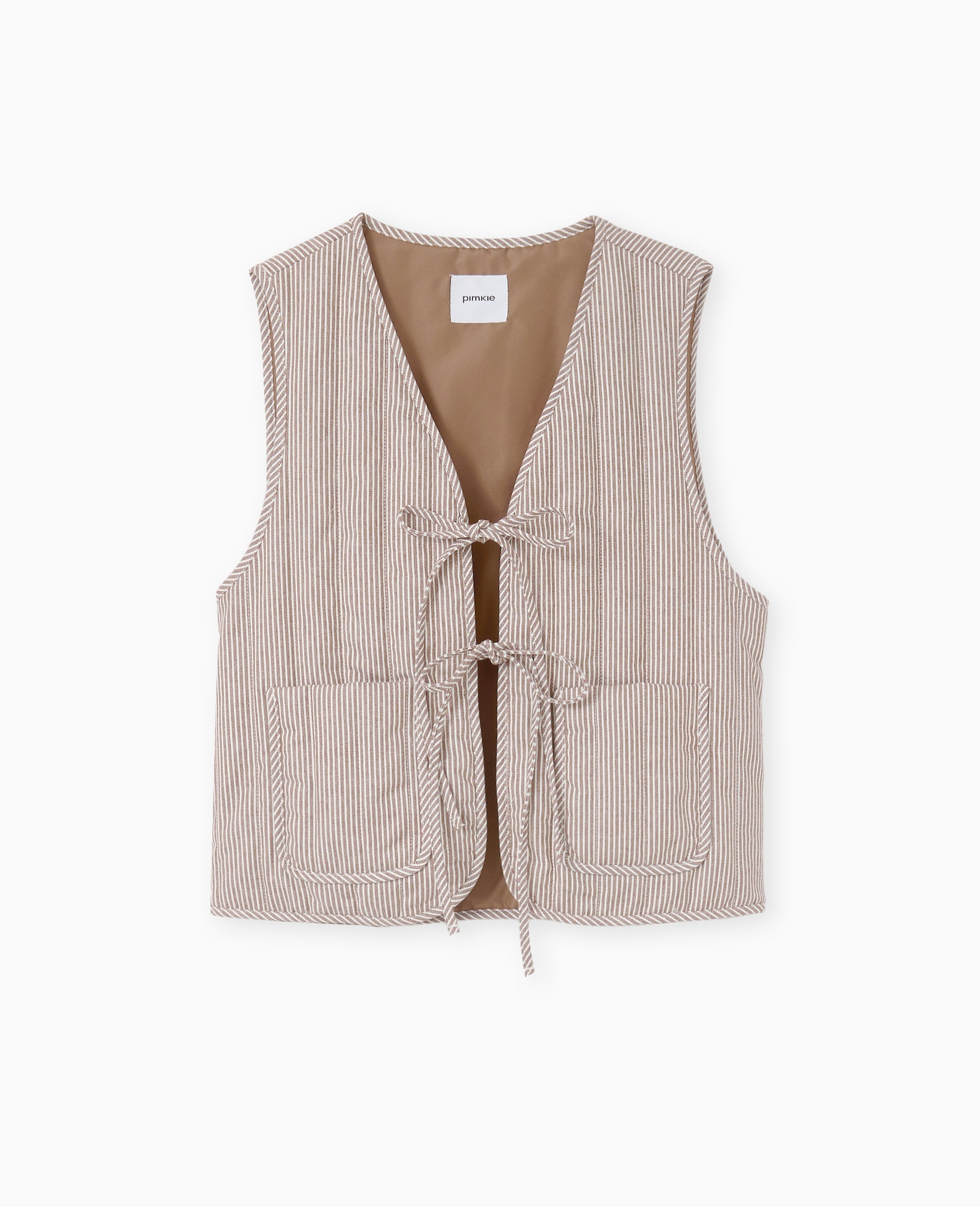 Veste sans manches matelassée avec rayures