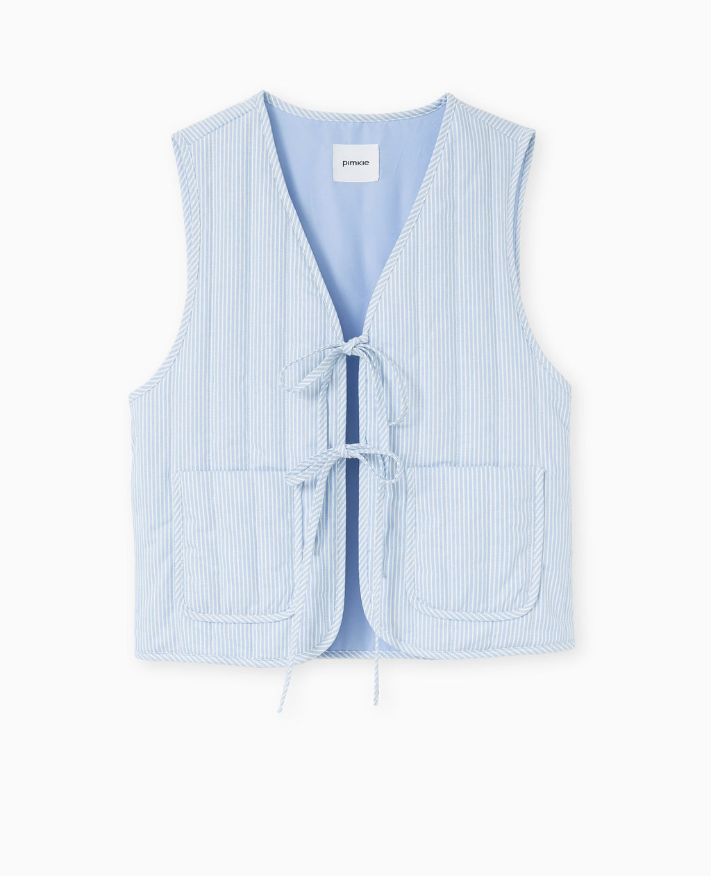 Veste sans manches matelassée avec rayures