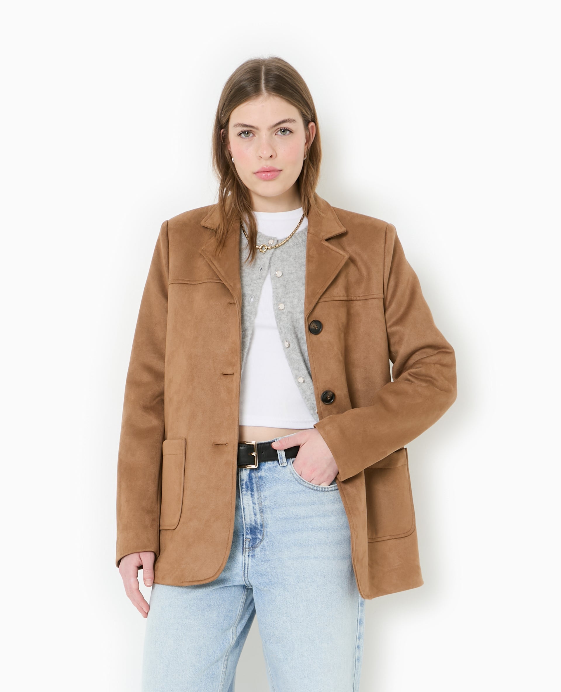 Veste blazer en suédine