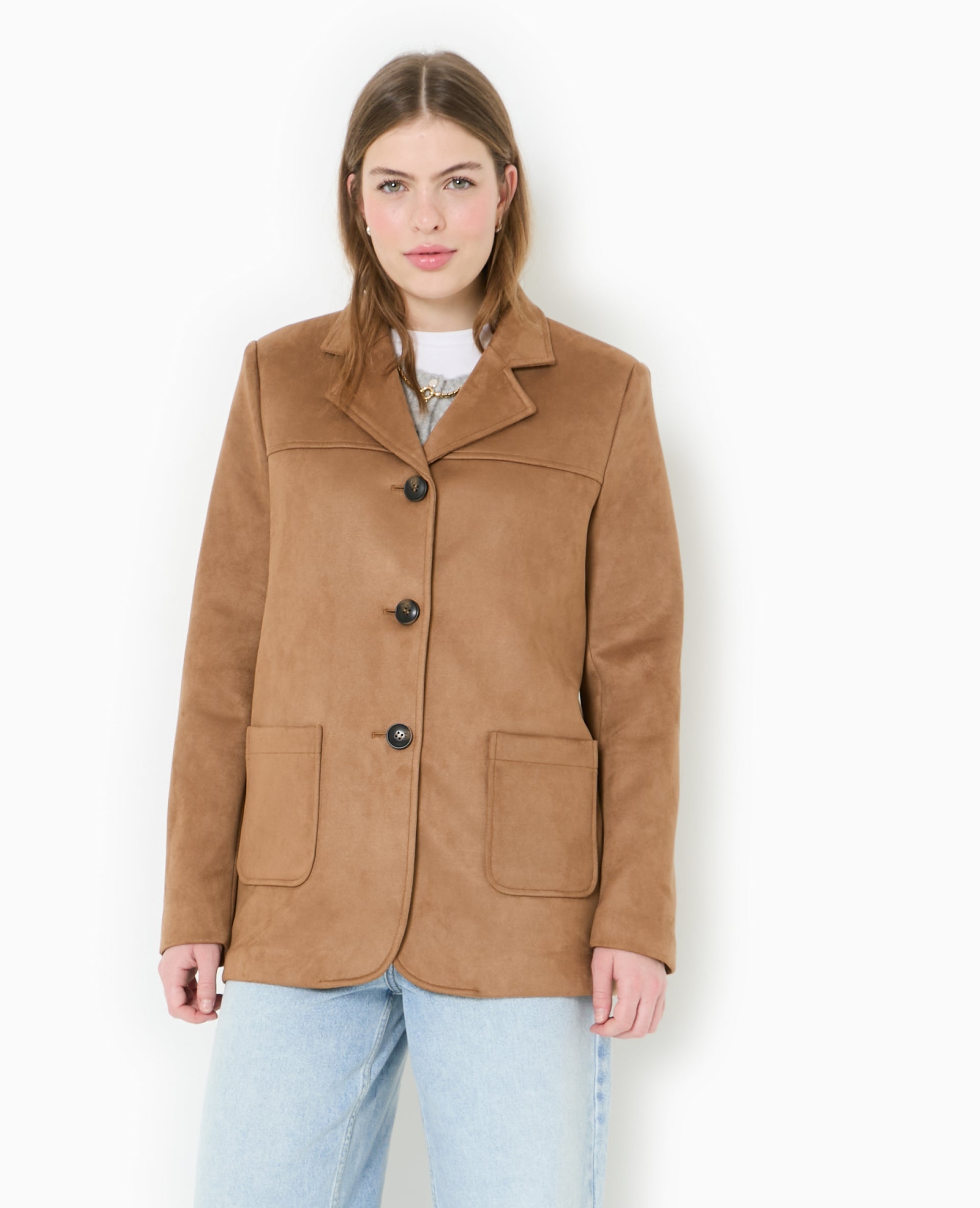 Veste blazer en suédine