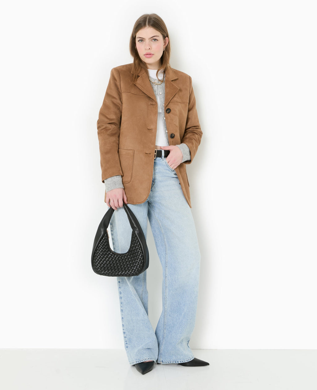 Veste blazer en suédine