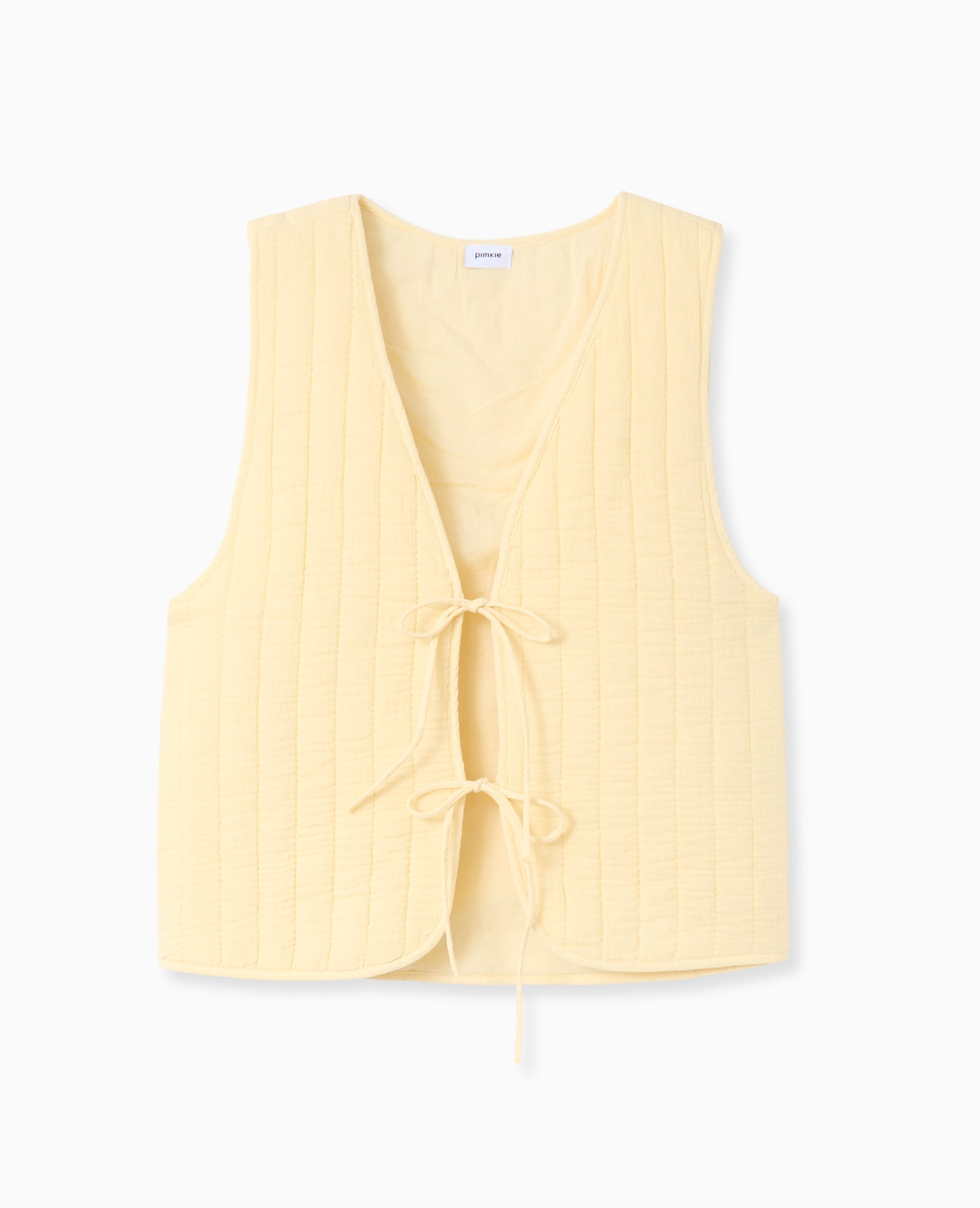 Veste sans manches en gaze de coton matelassée