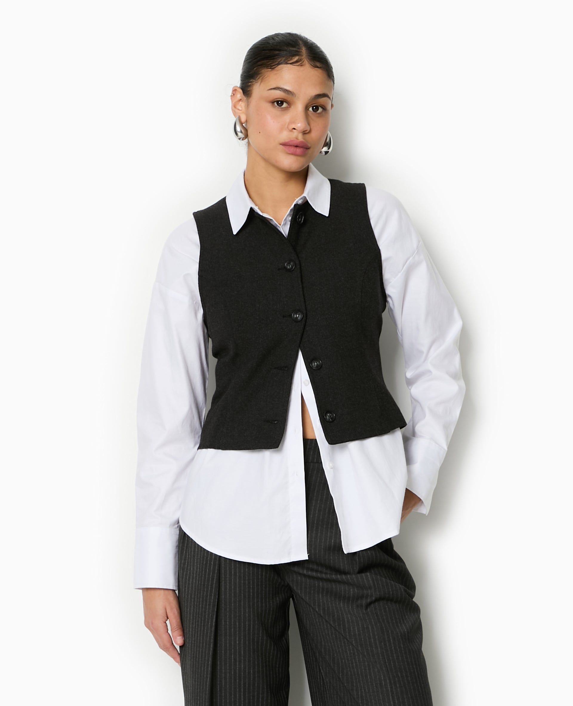 Veste sans manches façon gilet de barman