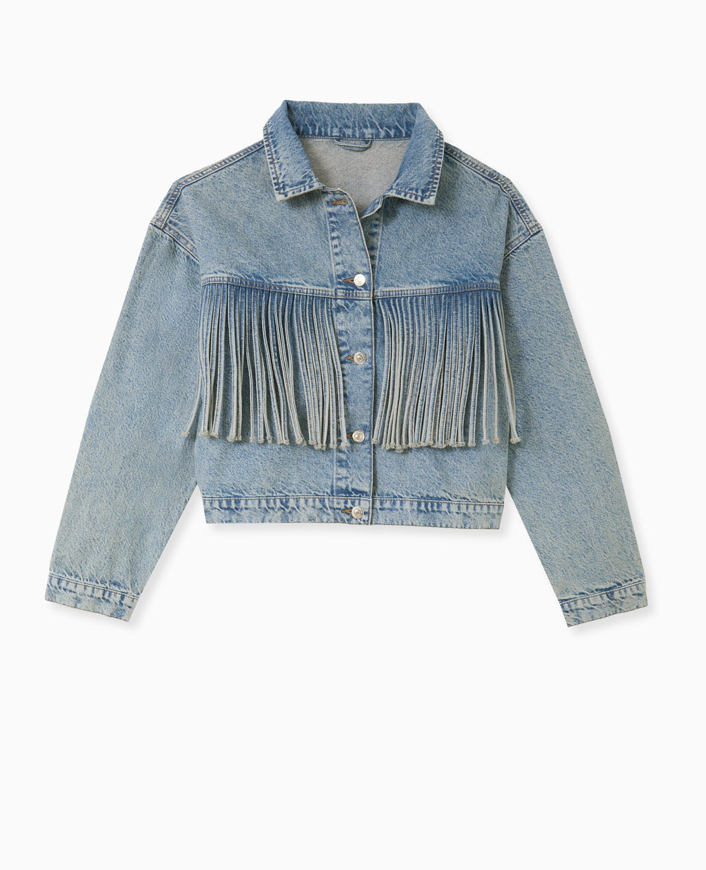Veste en jean avec franges