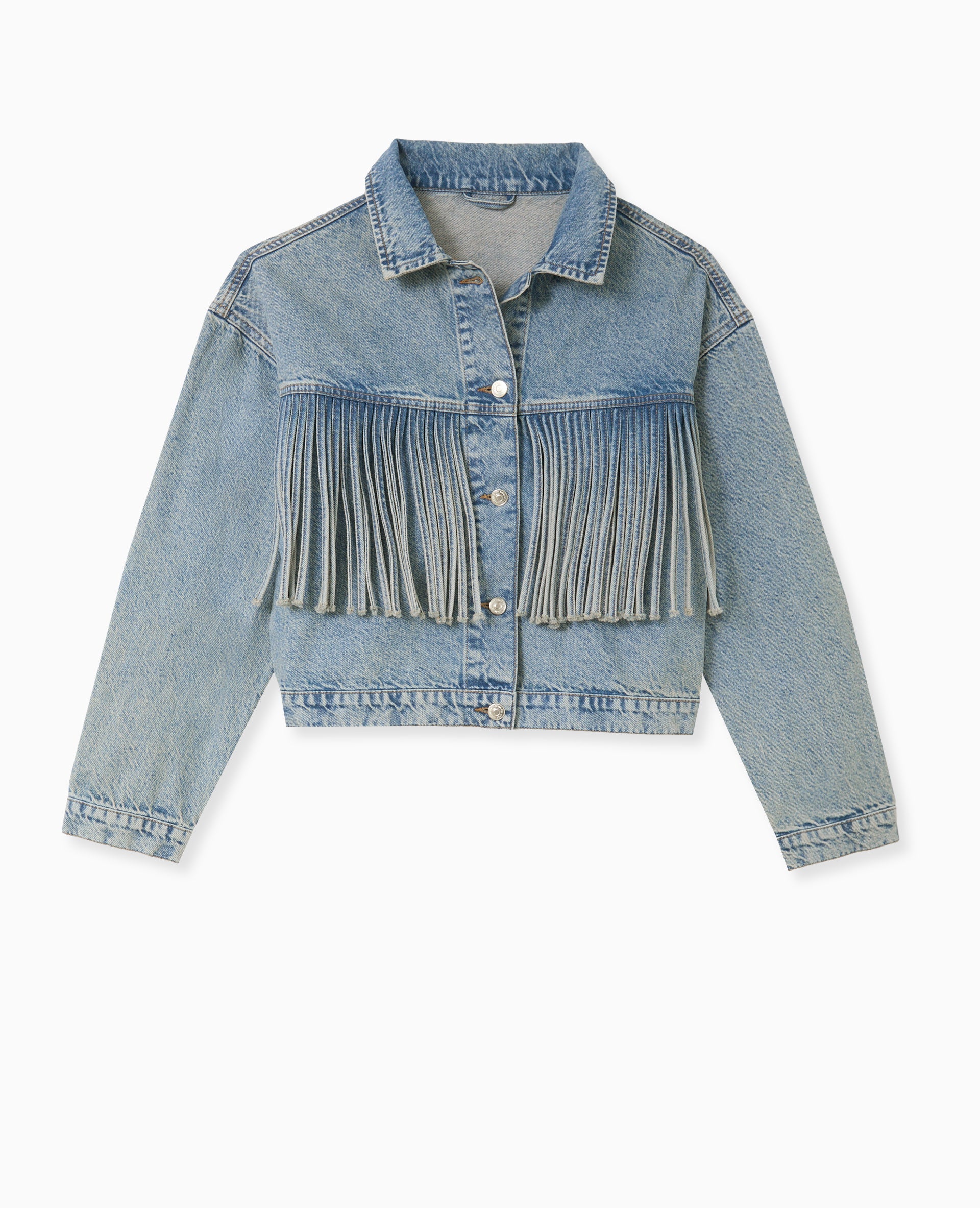 Veste en jean avec franges