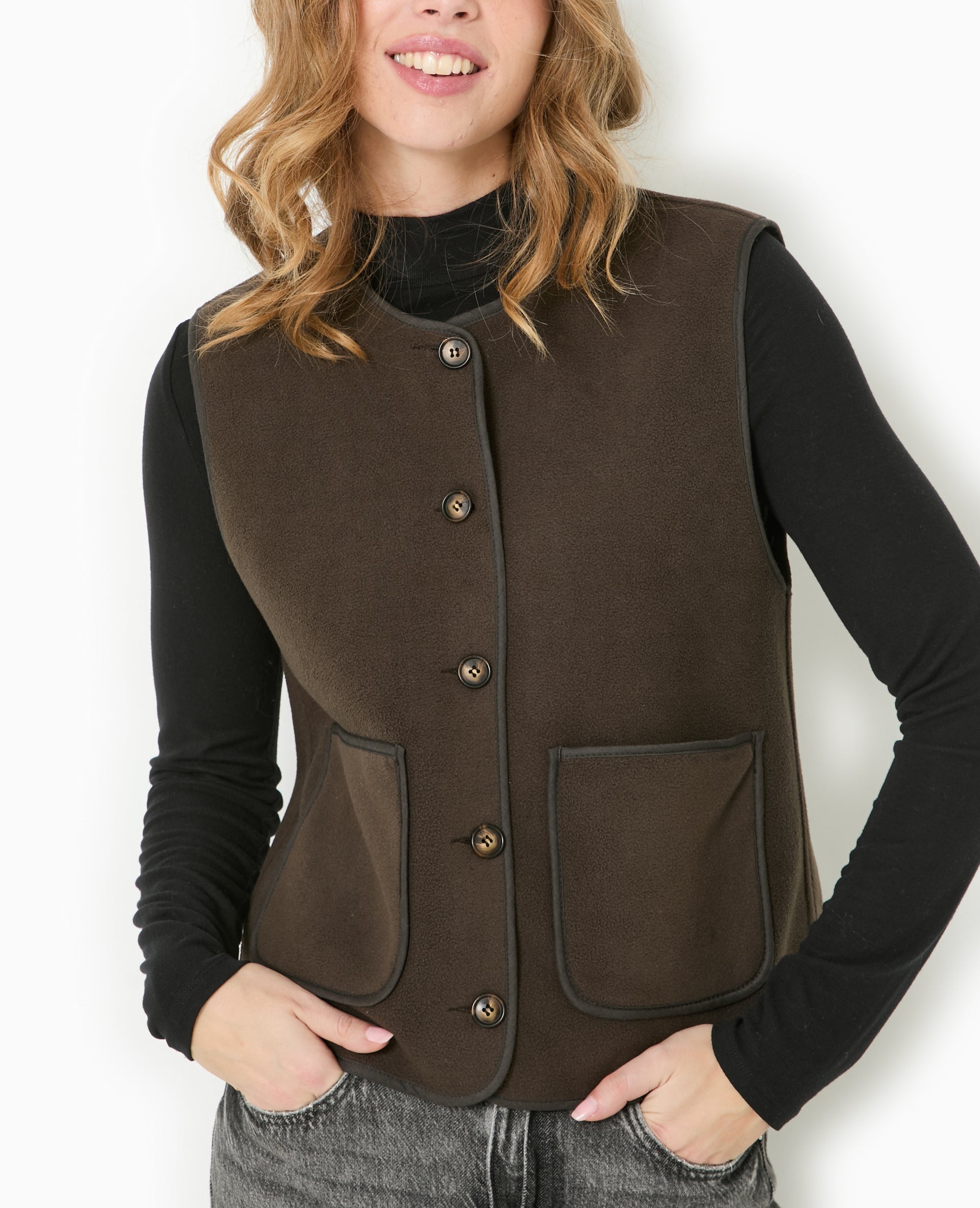Veste sans manches en polaire