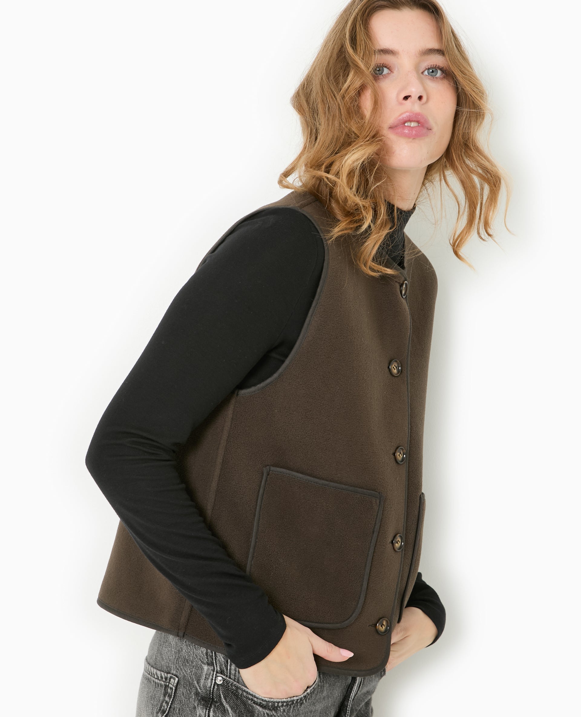 Veste sans manches en polaire