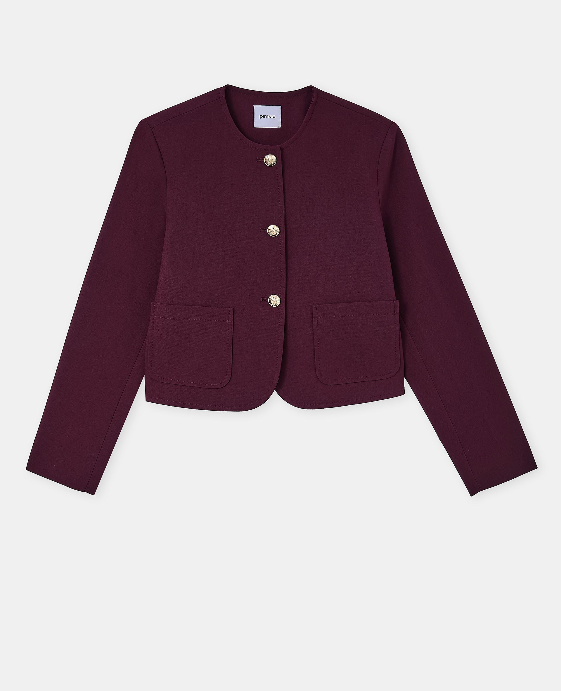 Veste droite et courte avec boutons écussons
