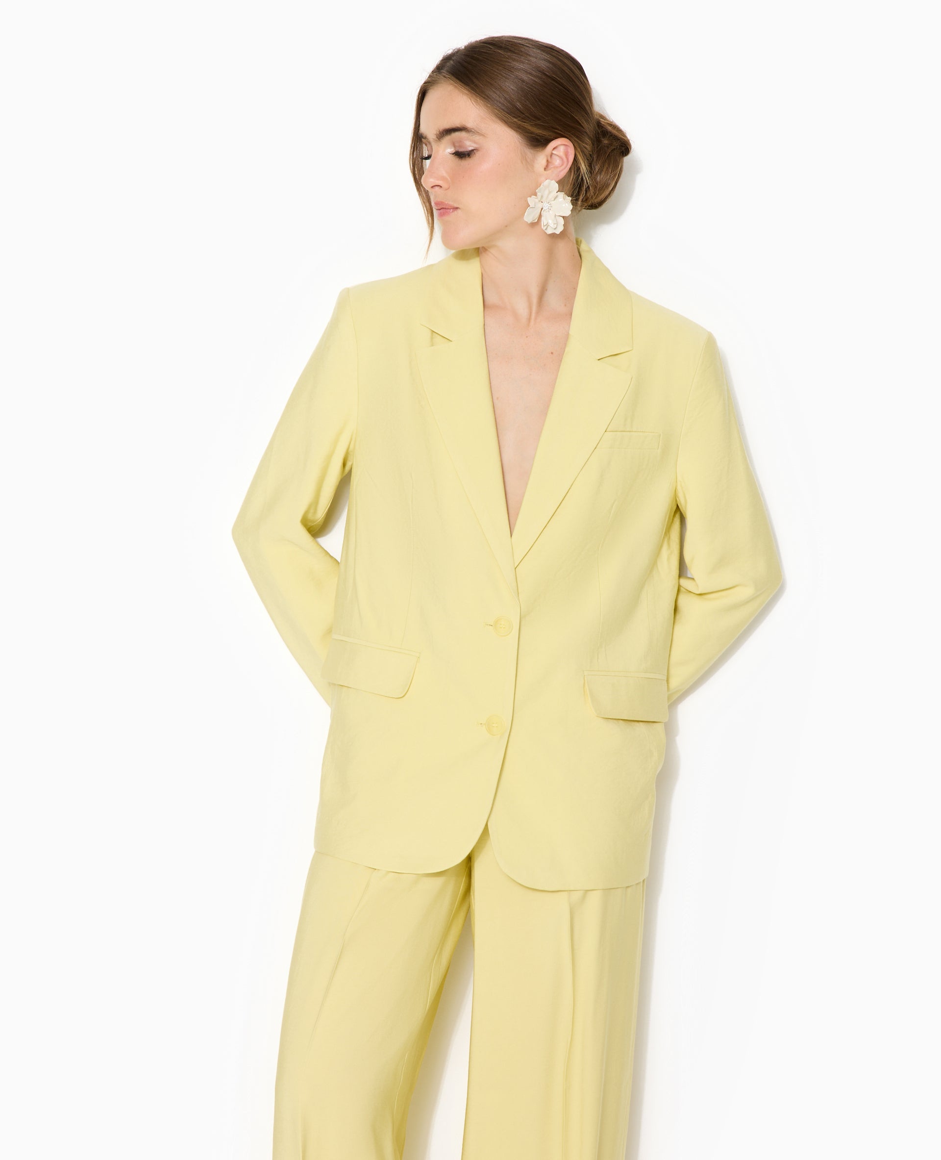 Veste blazer oversize en tissu fluide