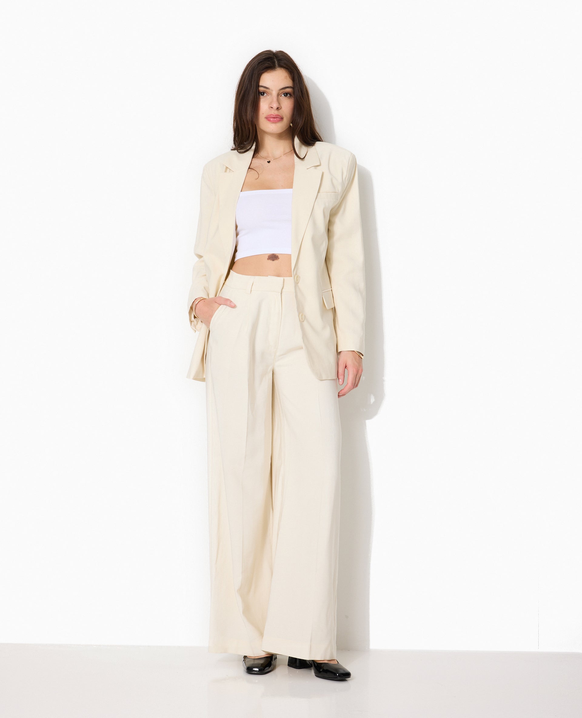 Veste blazer oversize en tissu fluide