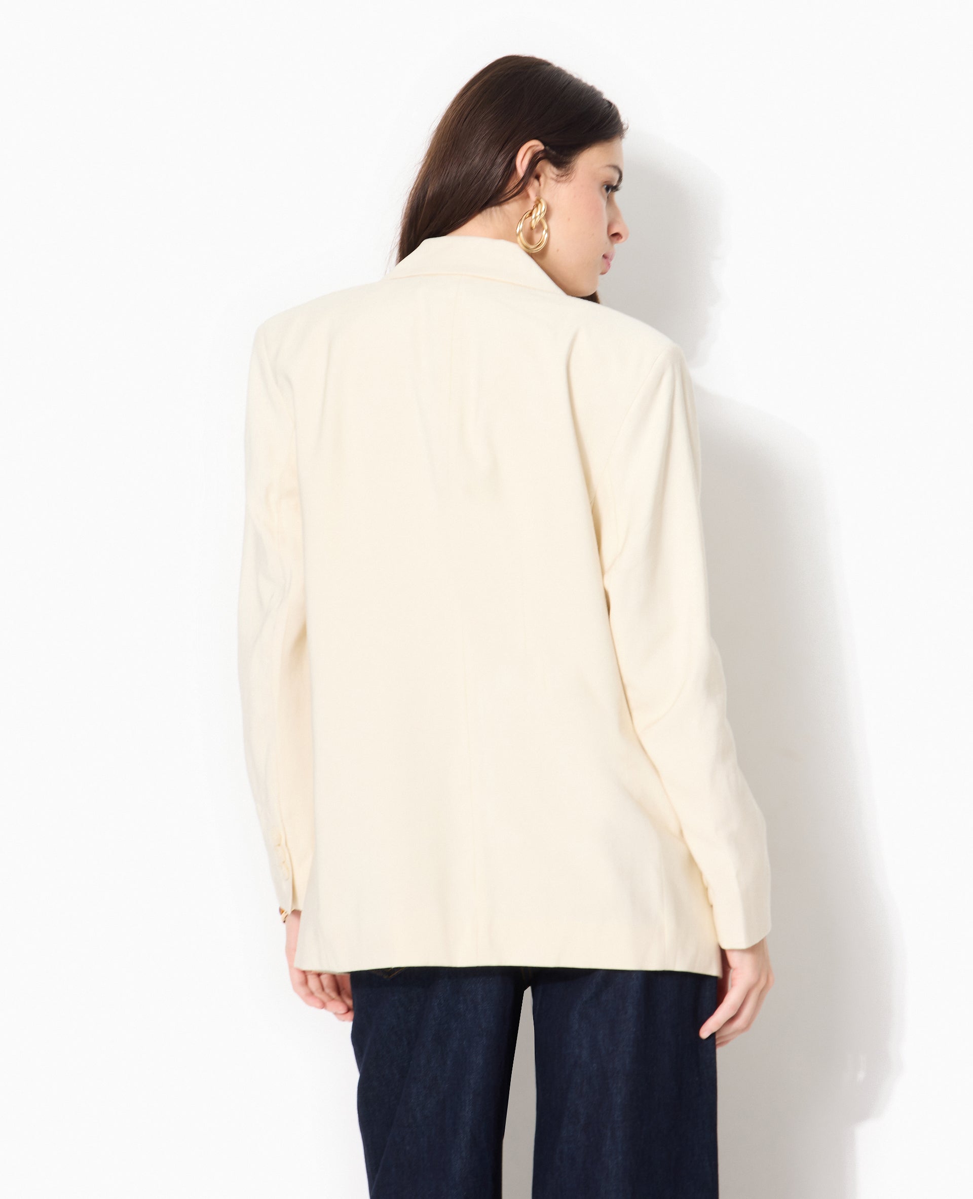 Veste blazer oversize en tissu fluide