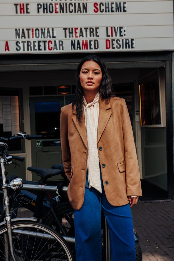 Veste blazer oversize en suédine