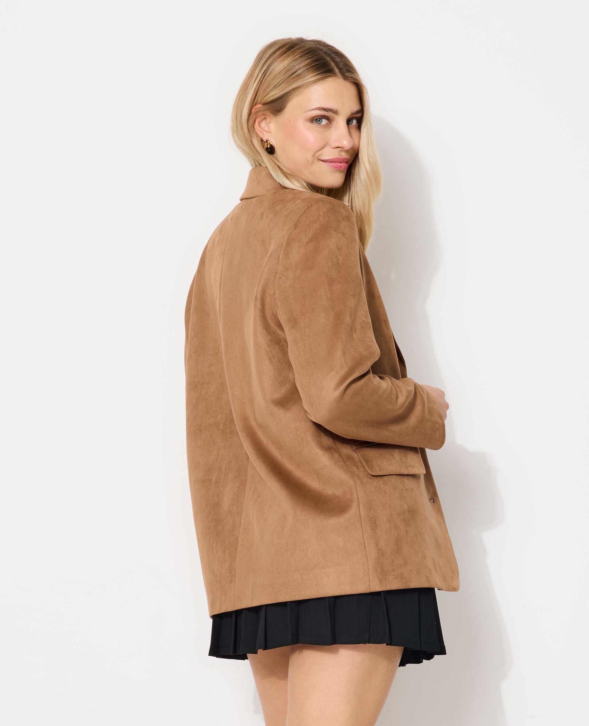 Veste blazer oversize en suédine
