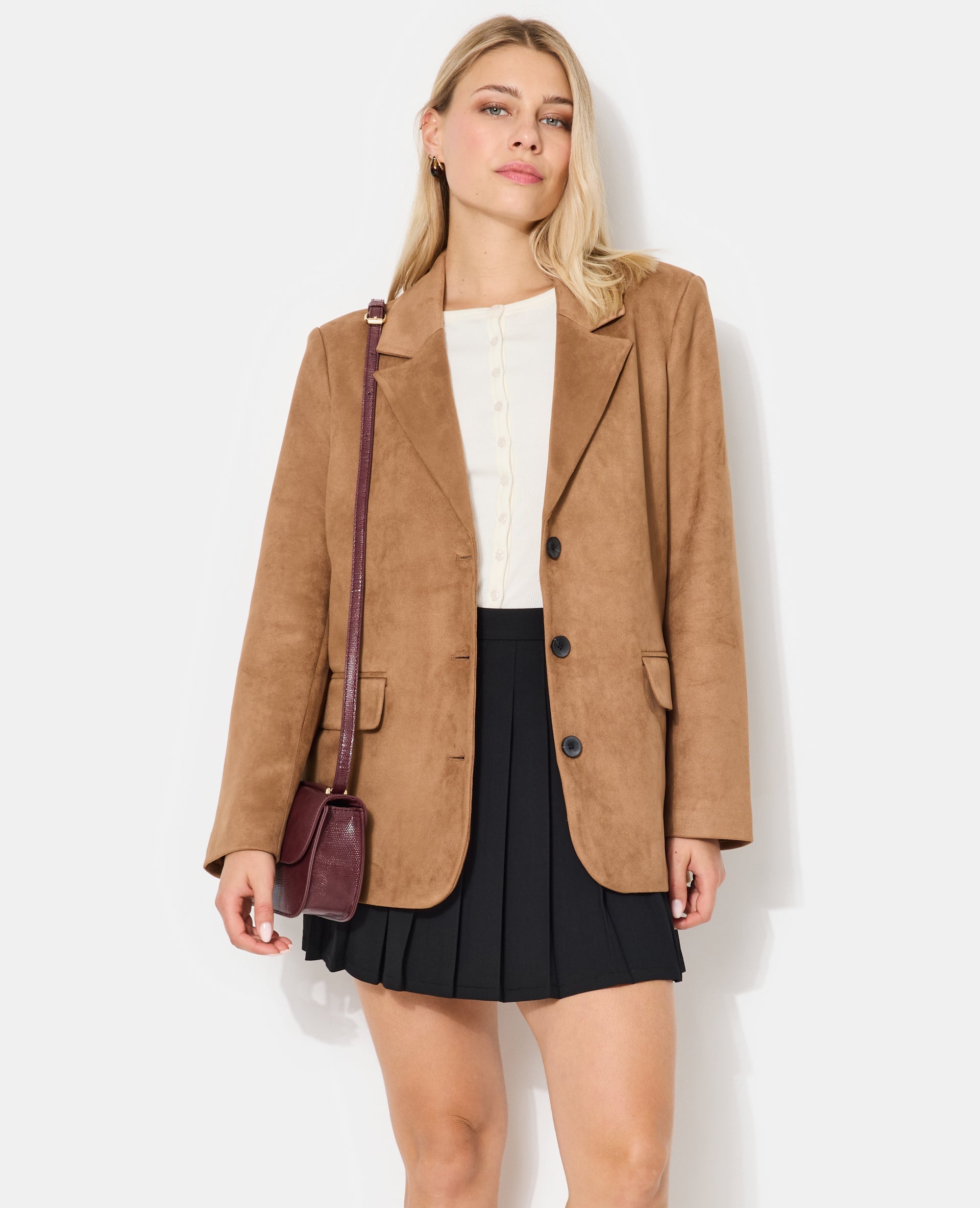Veste blazer oversize en suédine