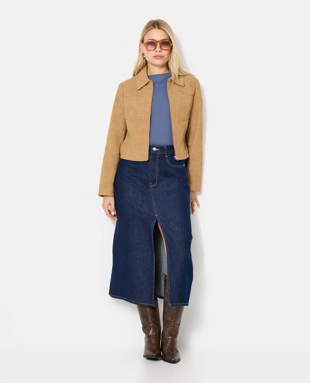 Veste courte en suédine