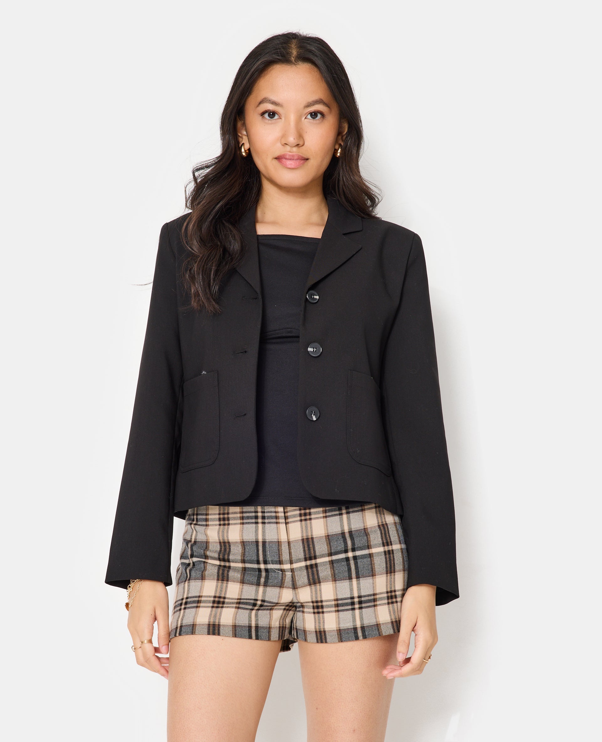 Veste blazer avec poches plaquées