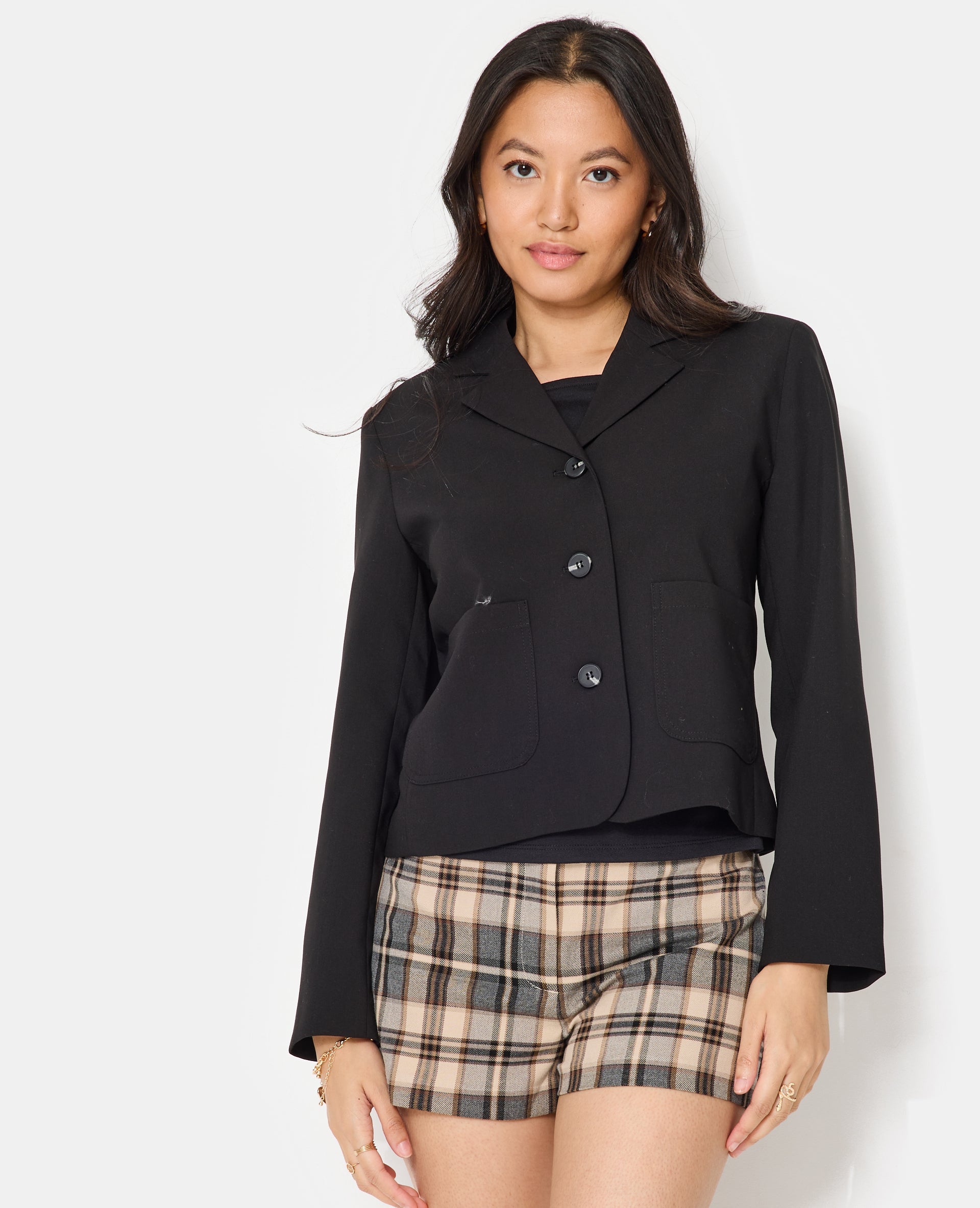 Veste blazer avec poches plaquées