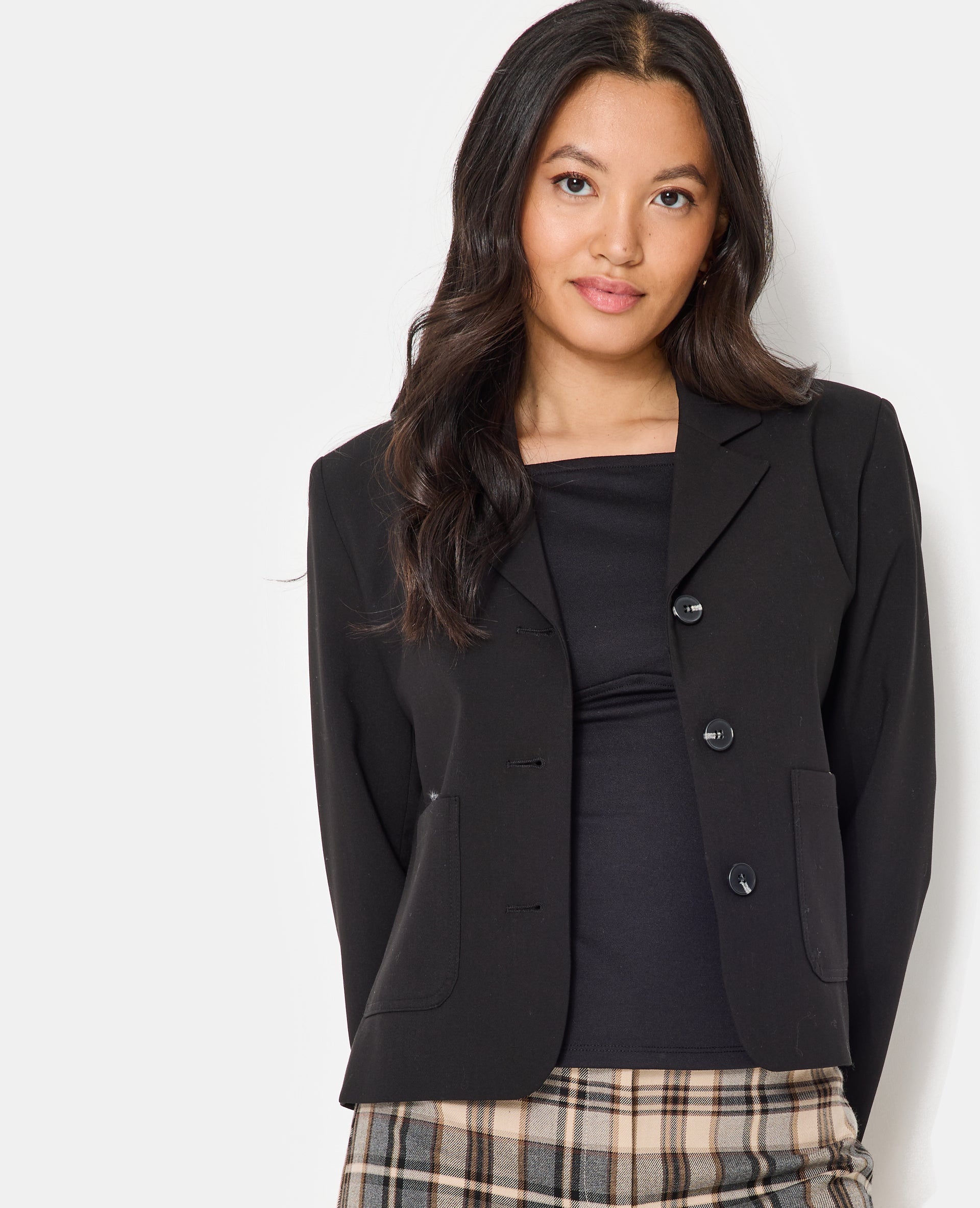 Veste blazer avec poches plaquées