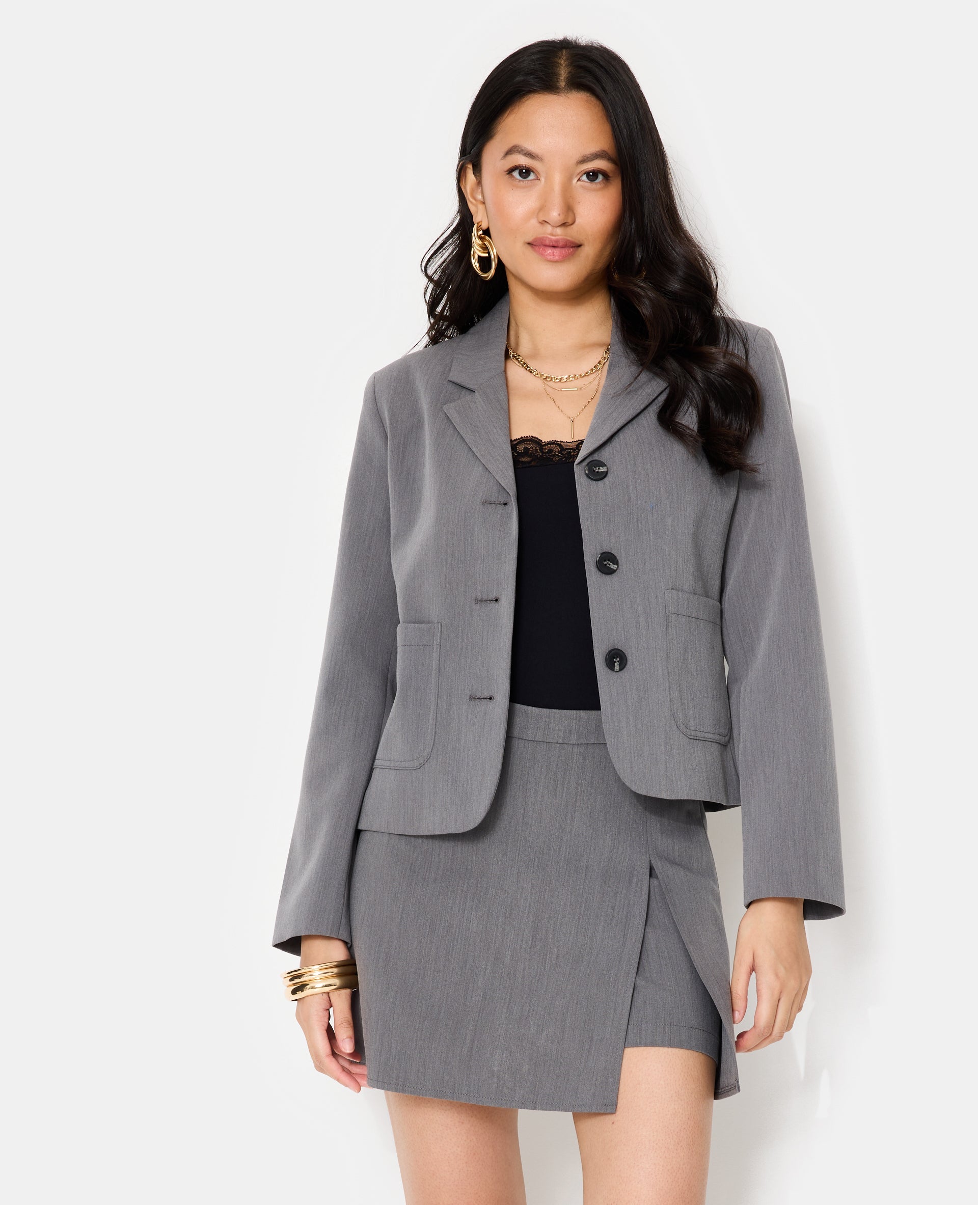Veste blazer avec poches plaquées