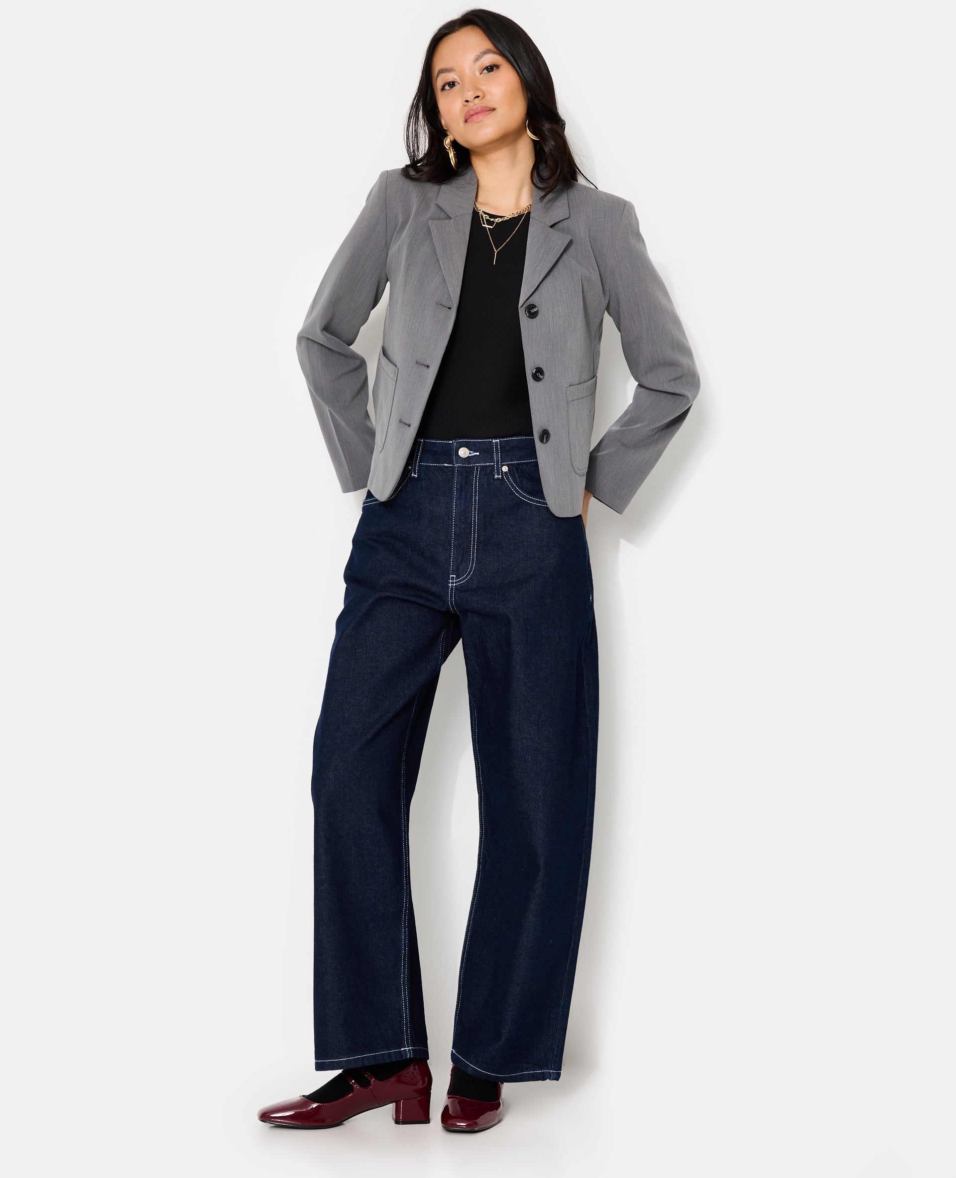 Veste blazer avec poches plaquées