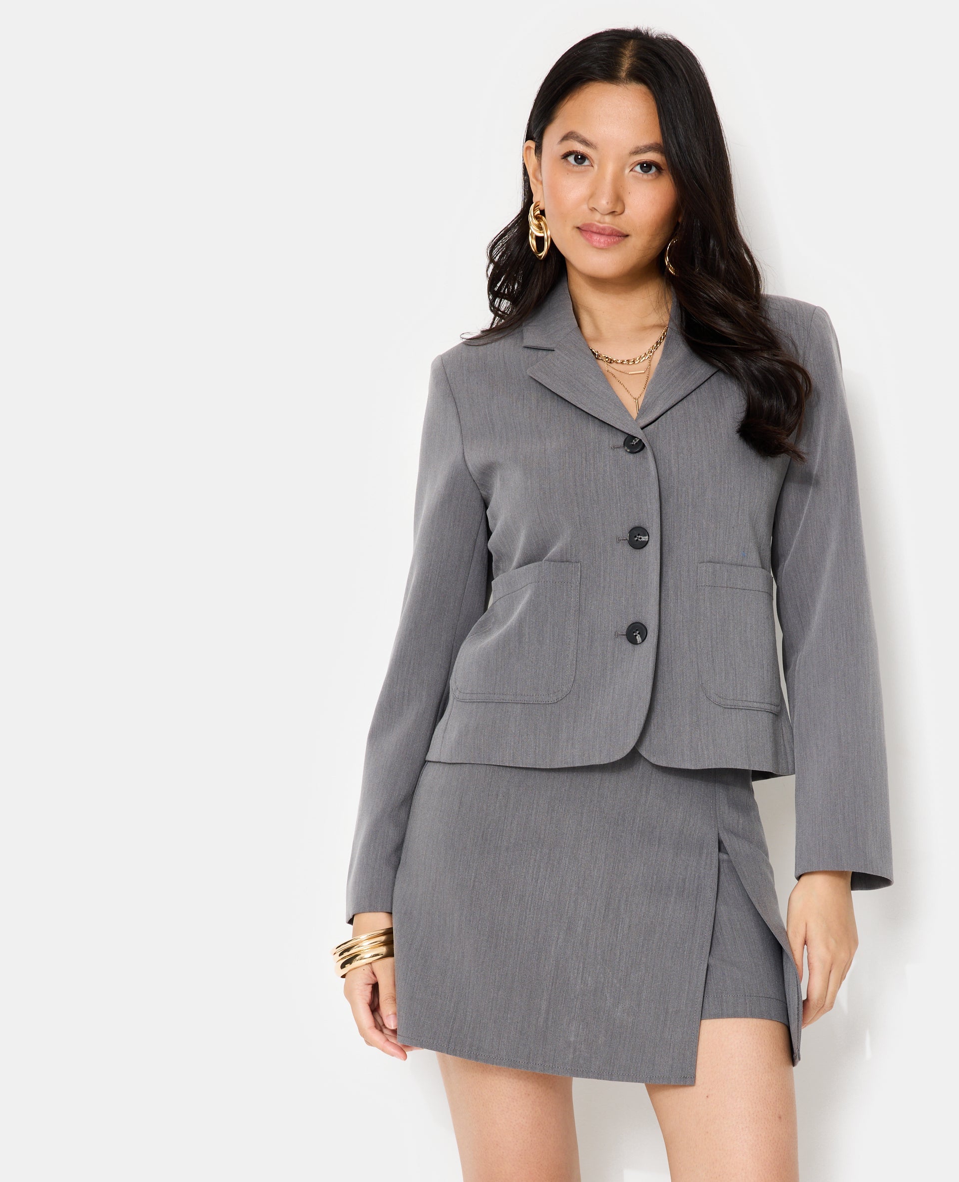 Veste blazer avec poches plaquées