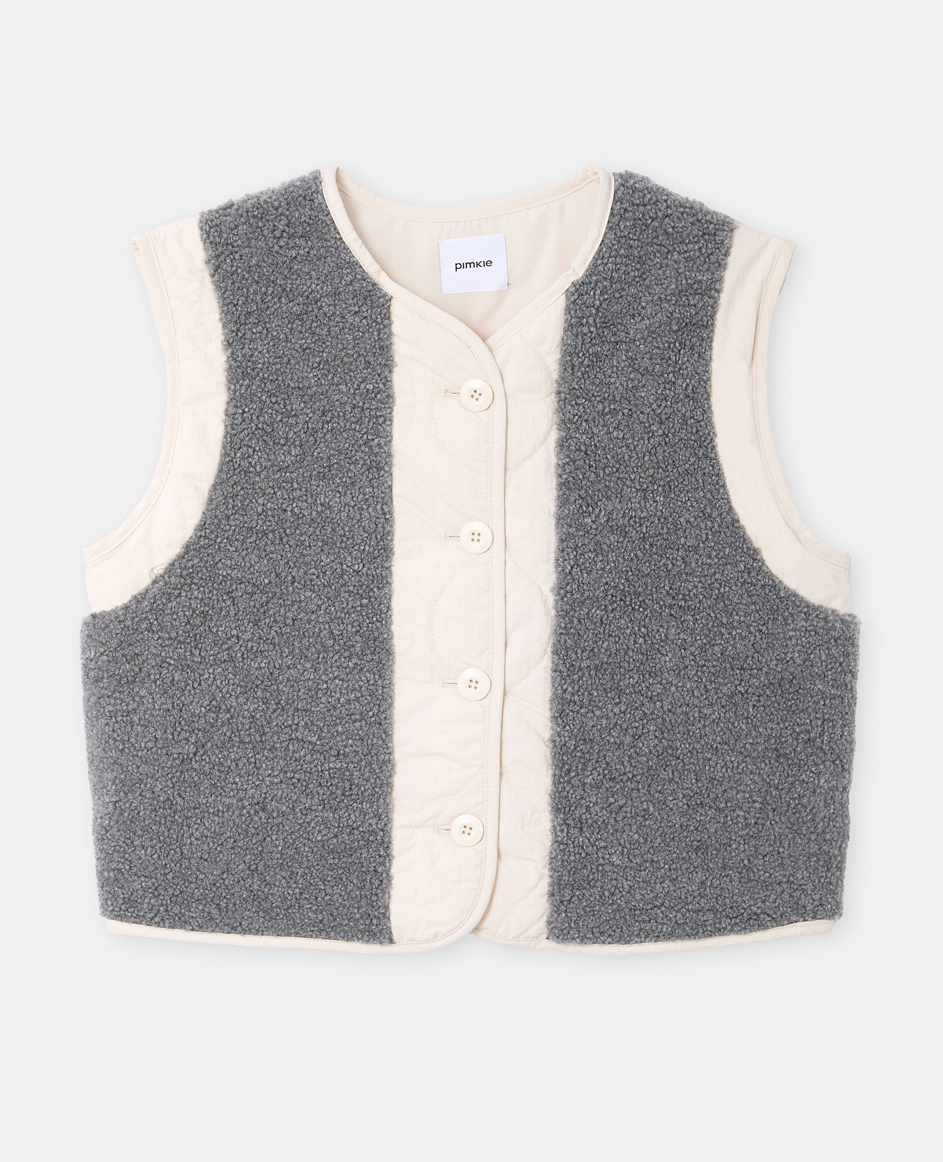 Veste sans manches avec empiècements sherpa