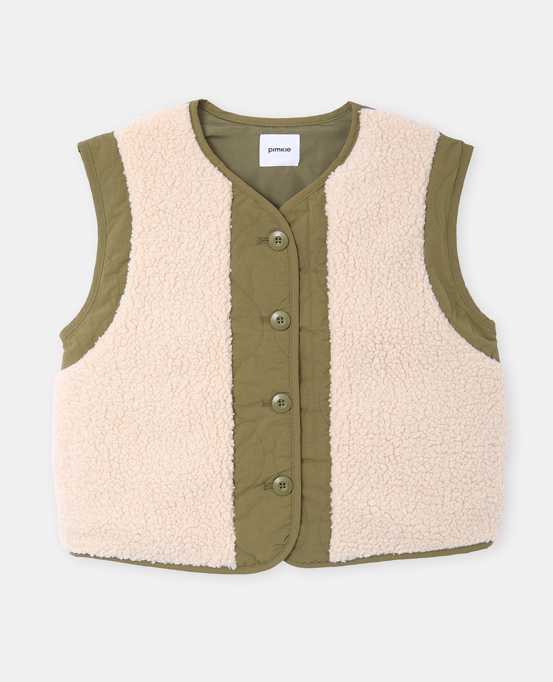 Veste sans manches avec empiècements sherpa