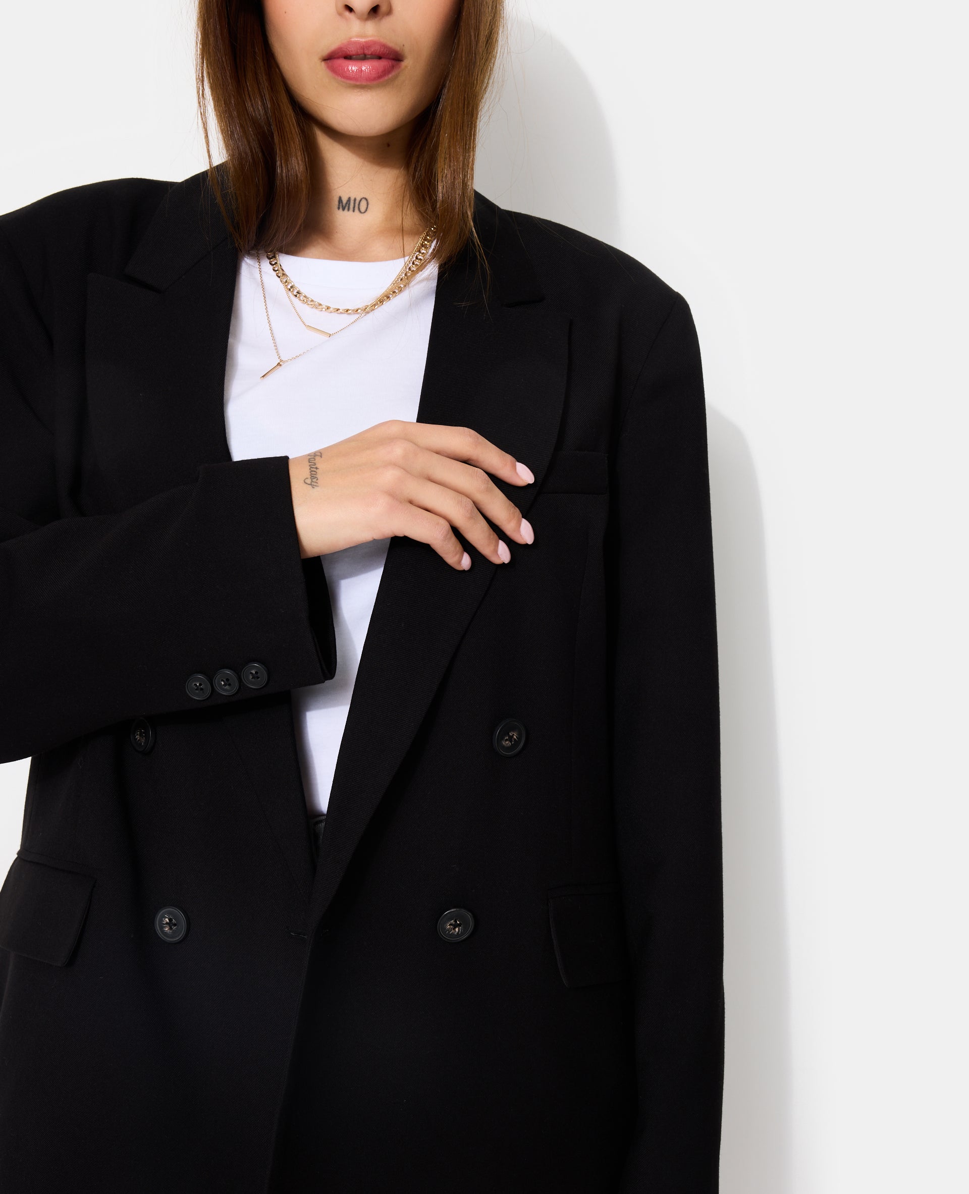 Veste blazer oversize avec double boutonnage