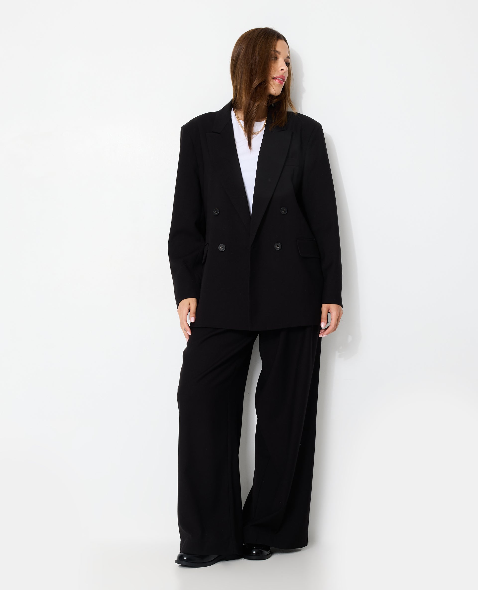 Veste blazer oversize avec double boutonnage