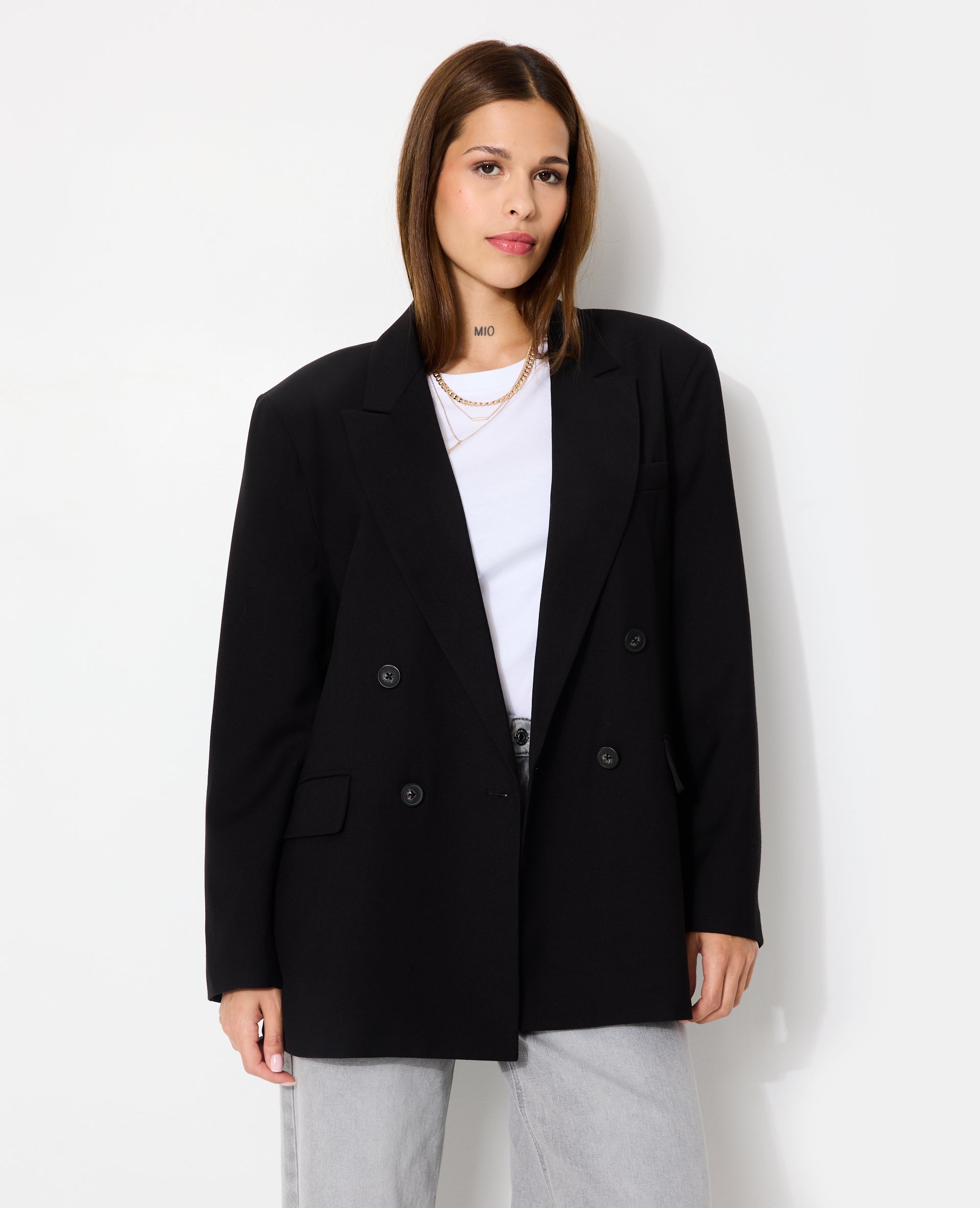 Veste blazer oversize avec double boutonnage