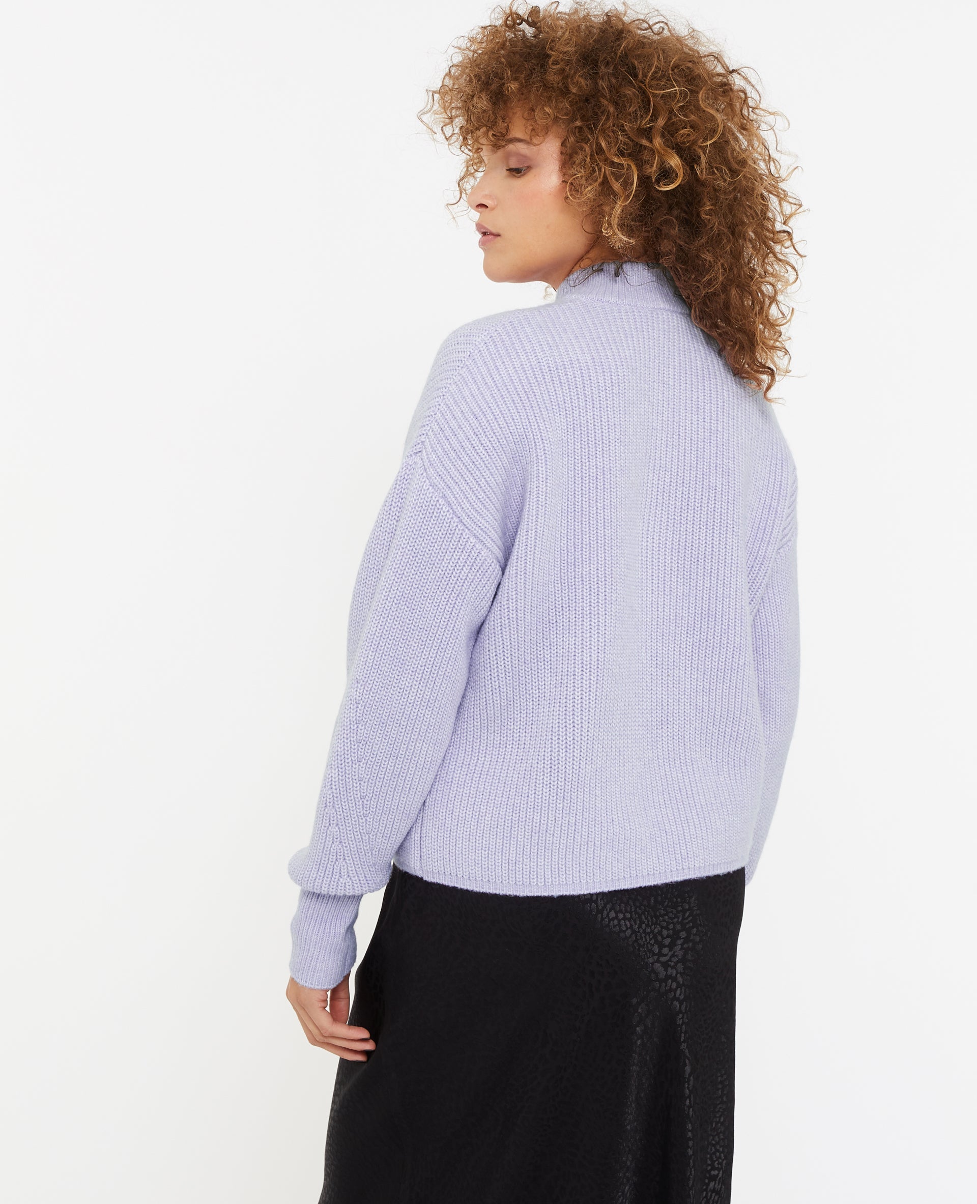 Pull grosse maille avec col boutonné