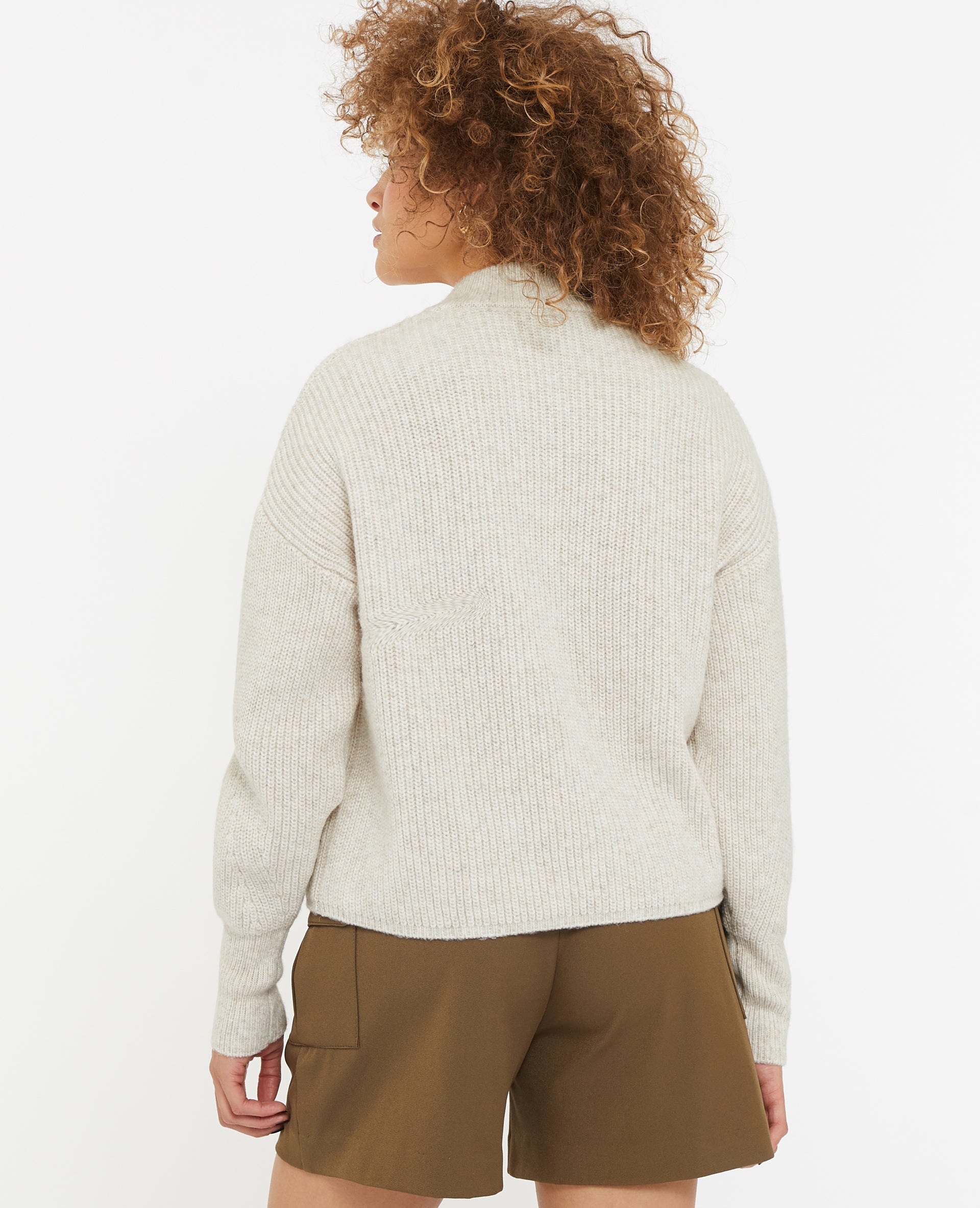 Pull grosse maille avec col boutonné