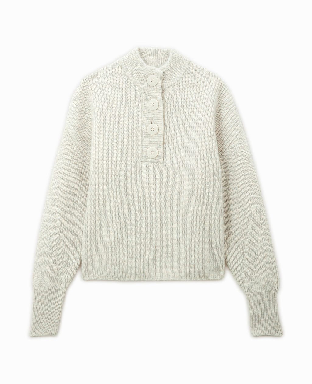 Pull grosse maille avec col boutonné