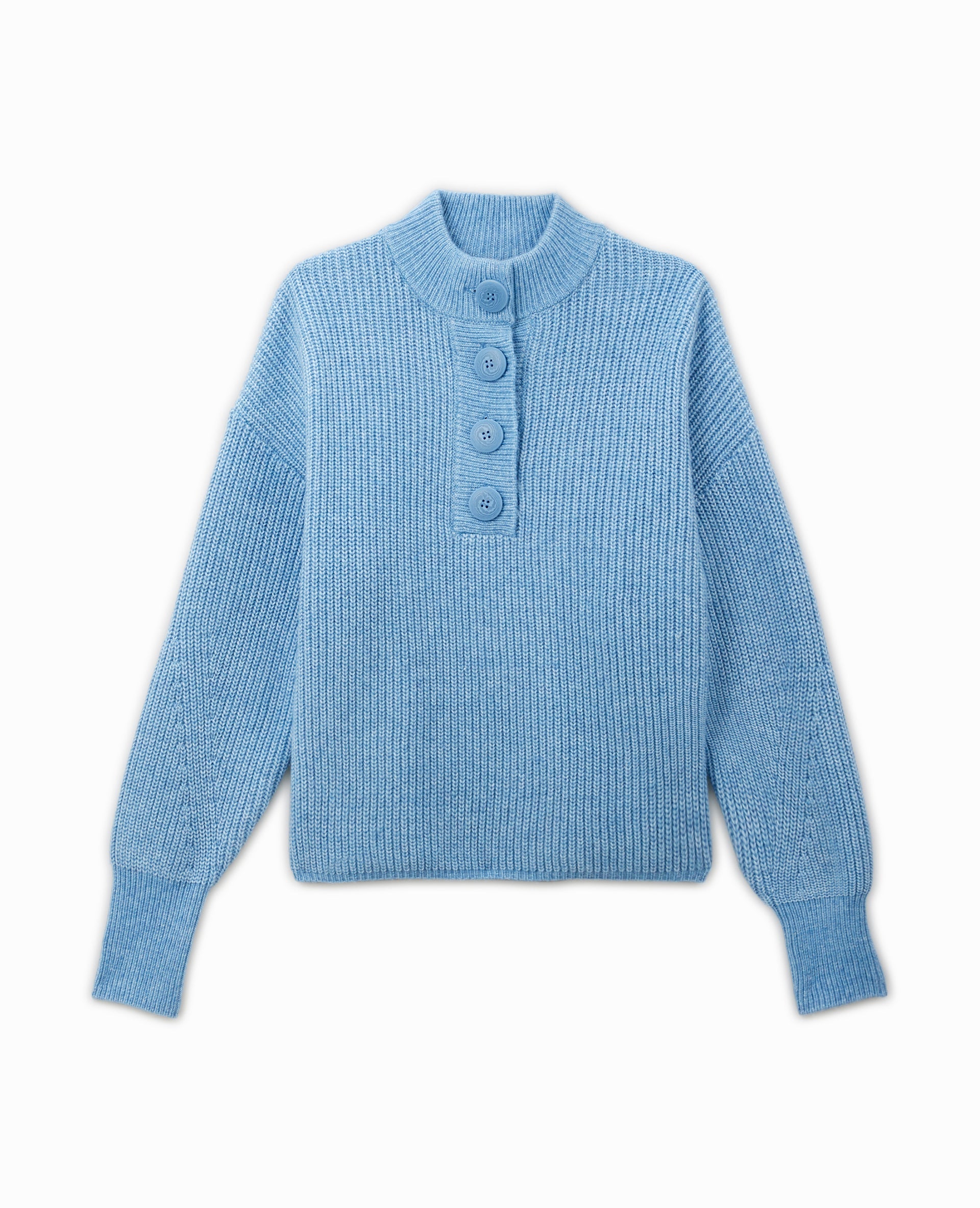 Pull grosse maille avec col boutonné