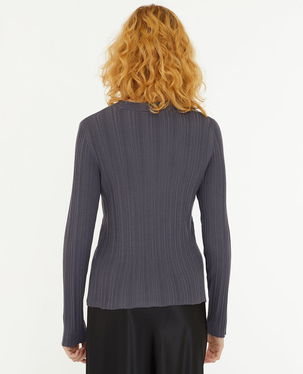 Pull fin en maille côtelée