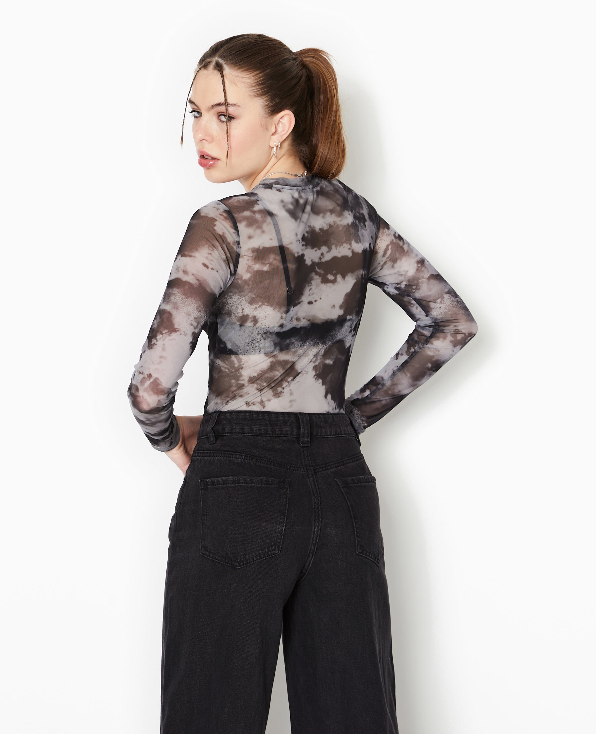 Body manches longues en tulle