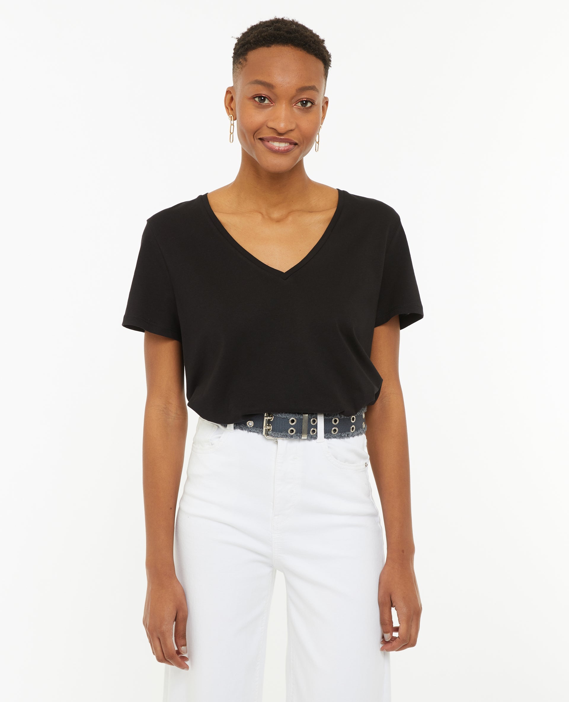 T-shirt oversize col V