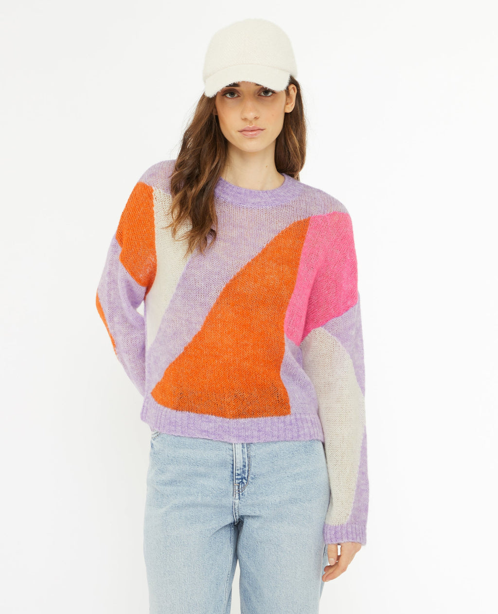 Pull en maille légère colorblock