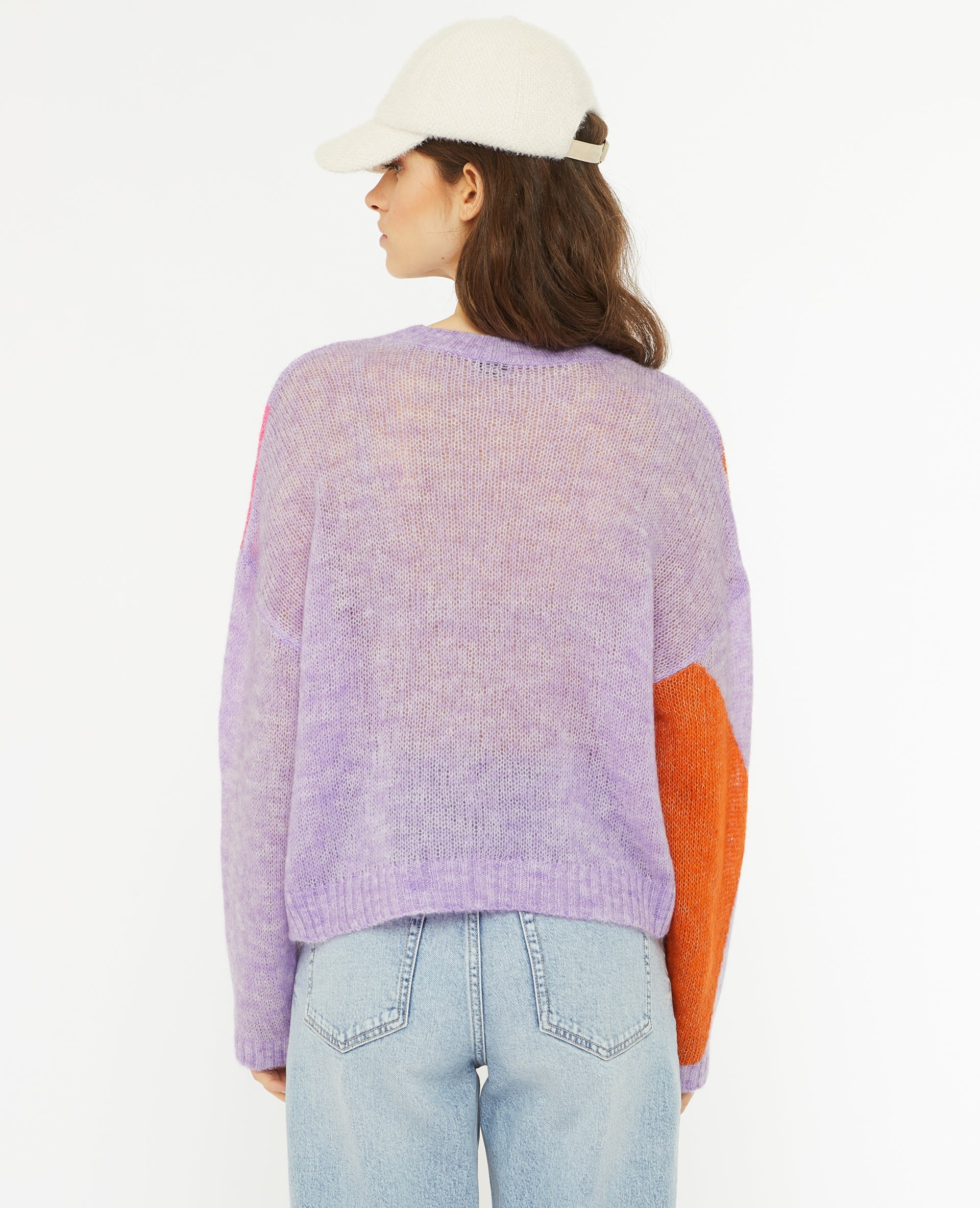 Pull en maille légère colorblock