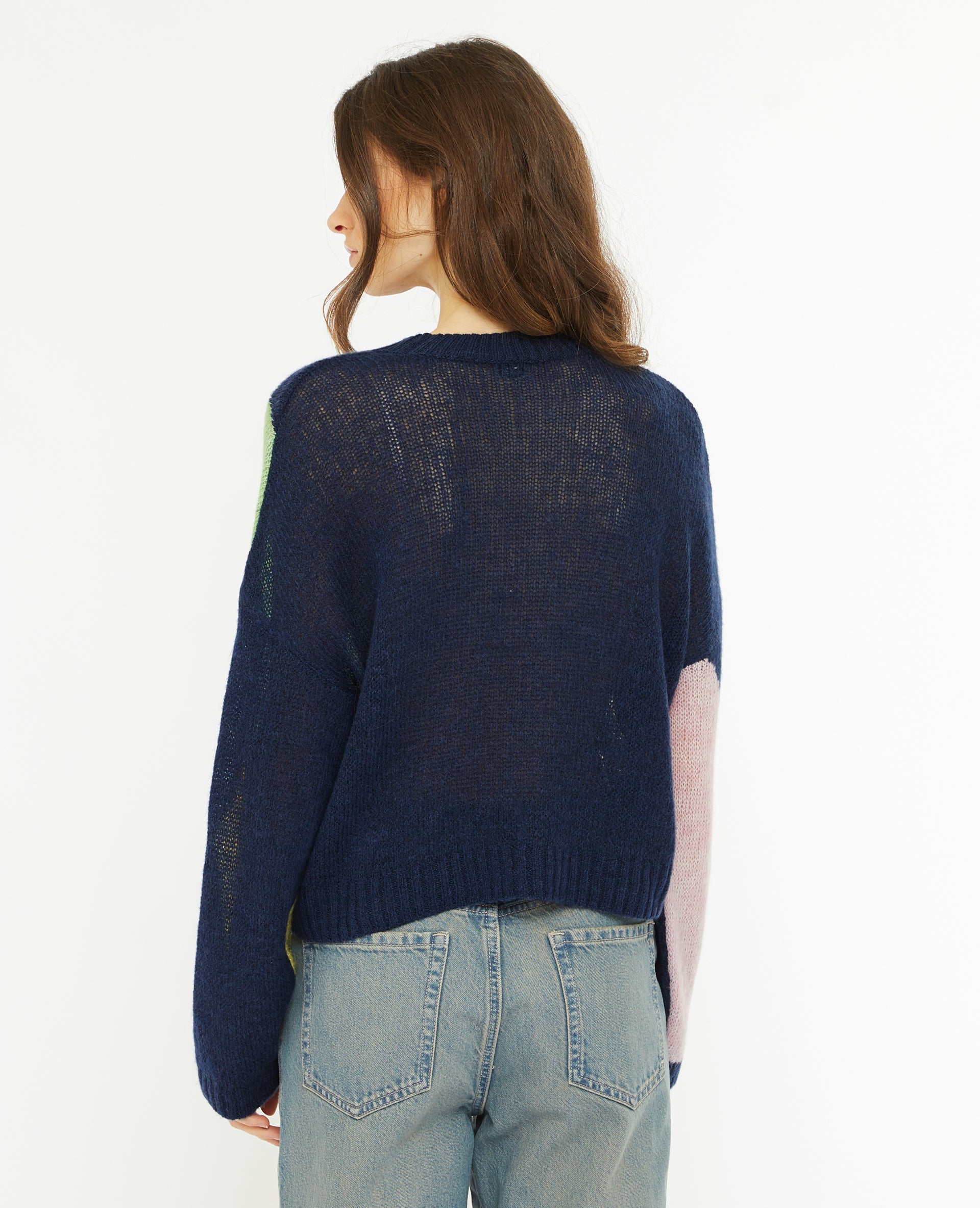 Pull en maille légère colorblock