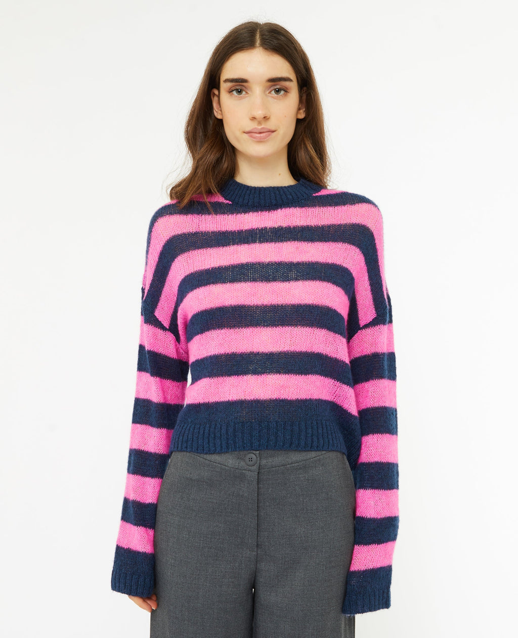 Pull en maille légère rayée