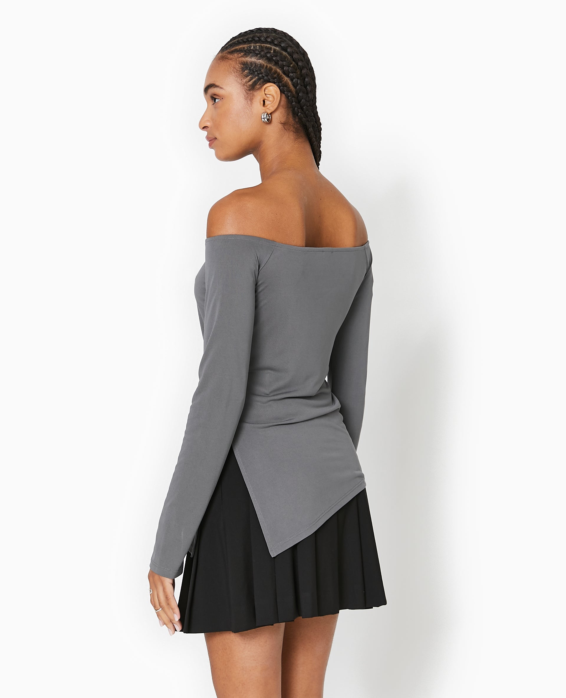 Top manches longues encolure Bardot