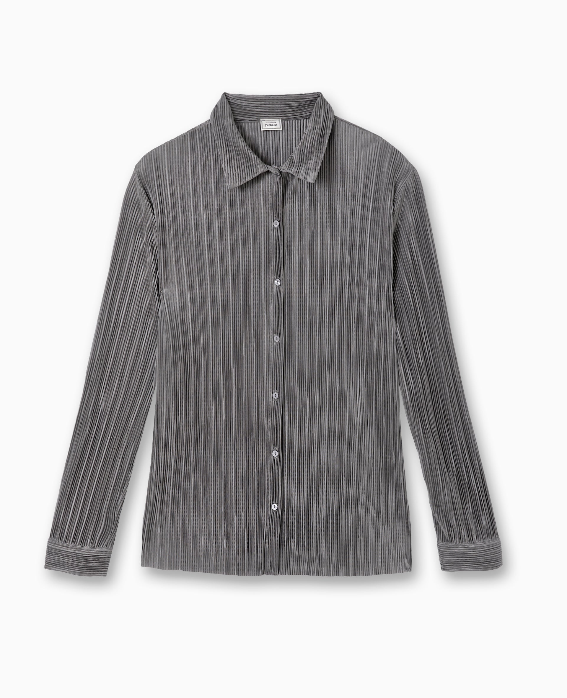 Chemise oversize en tissu plissé et satiné