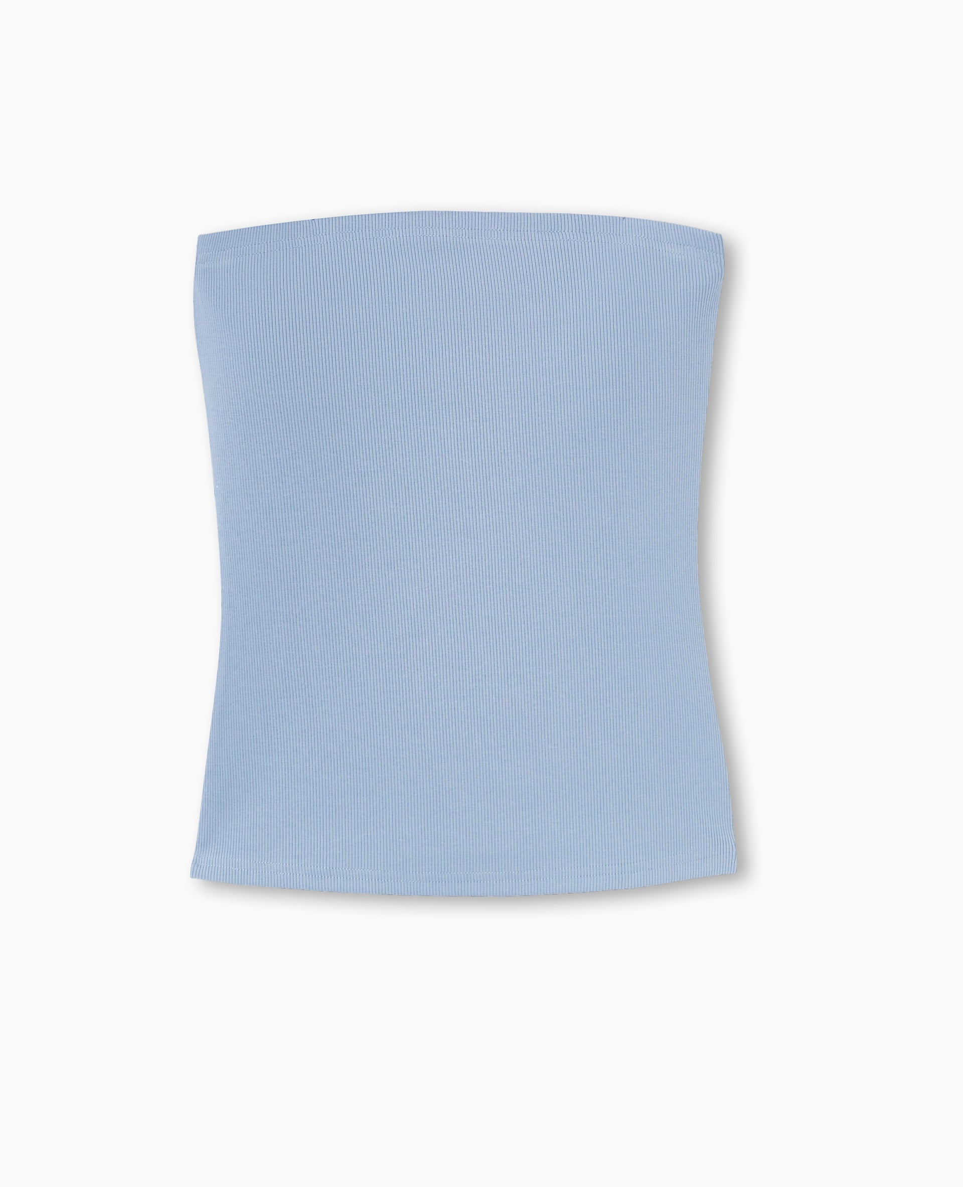 Top bustier en maille côtelée