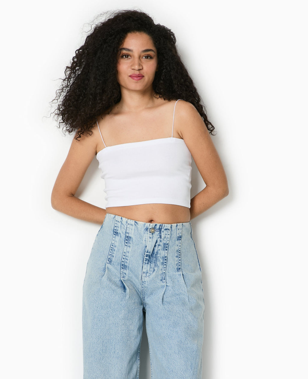 Top bandeau court avec bretelles fines